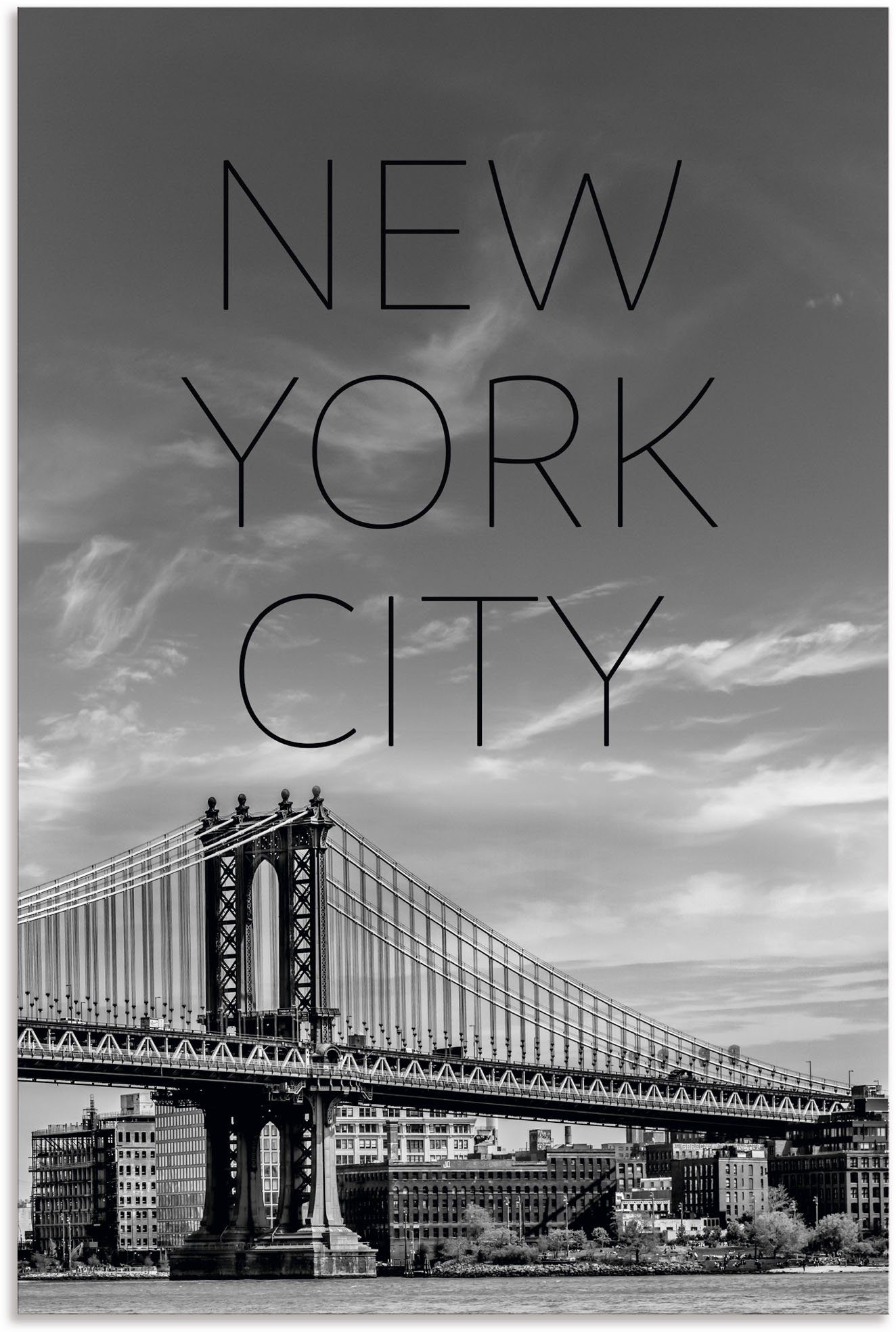 Artland Wandbild NYC Manhattan Bridge, New York (1 St), als Alubild, Leinwandbild, Wandaufkleber oder Poster in versch. Größen
