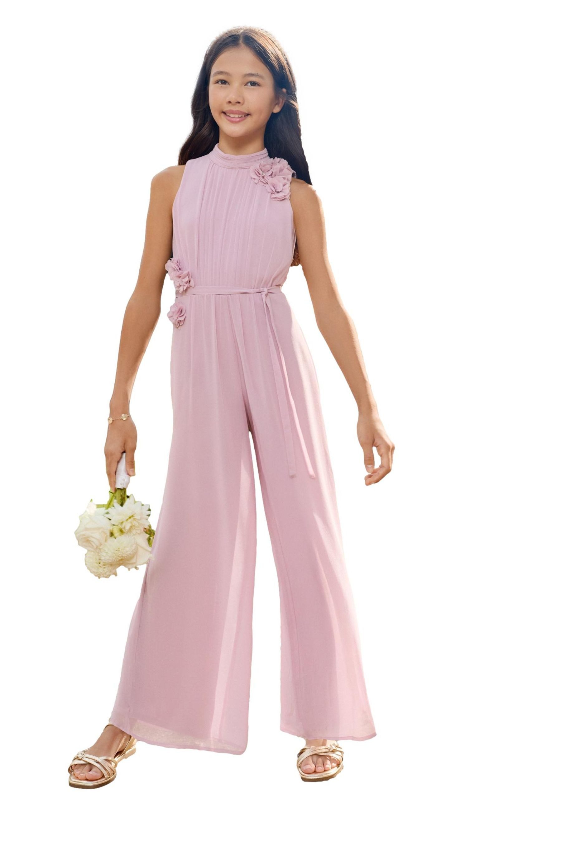LIPSY Jumpsuit Lipsy festlicher Jumpsuit mit 3D-Blumen (2-tlg)