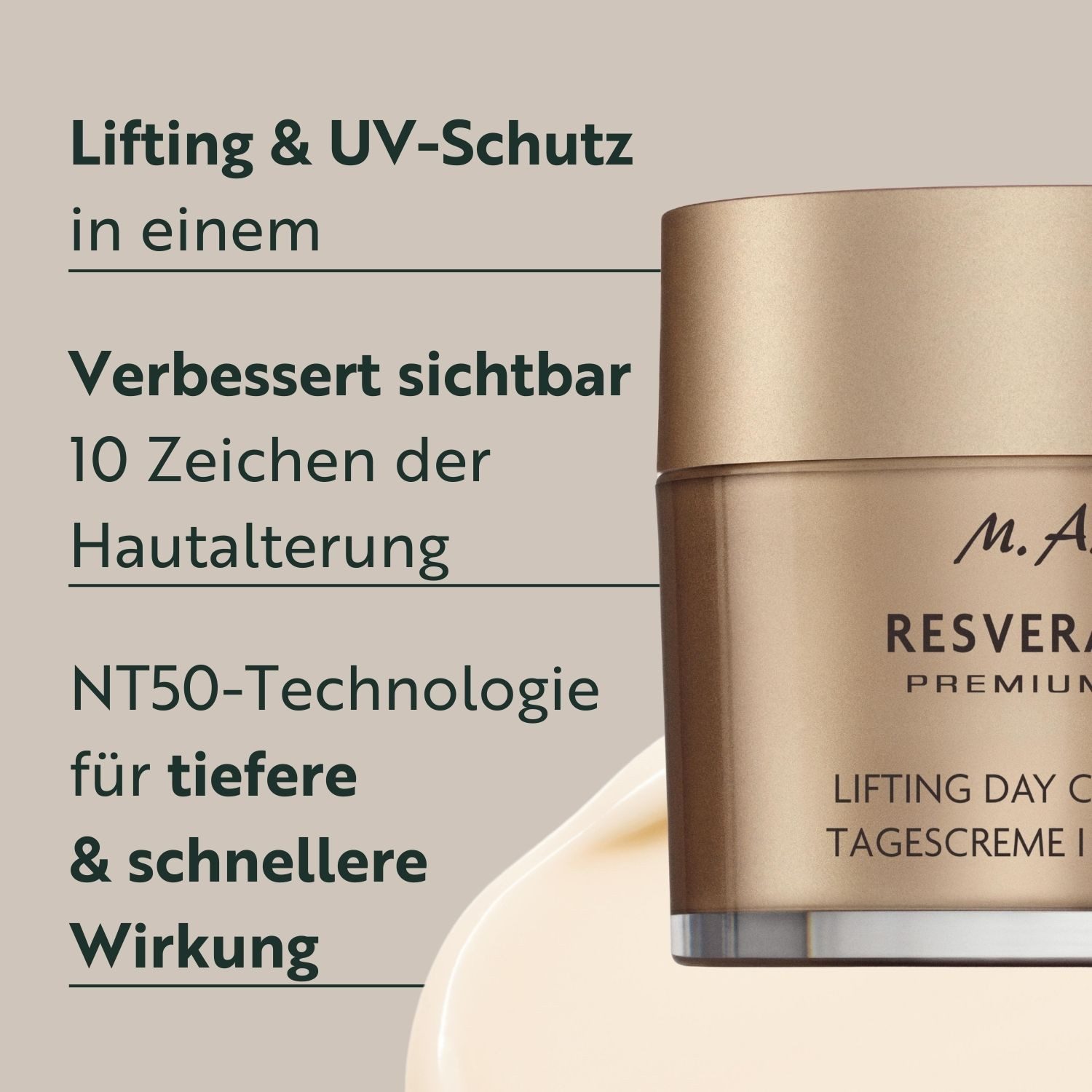 asambeauty Tagescreme M. Asam RESVERATROL PREMIUM NT50 Lifting Day Cream SPF 15 (100ml)