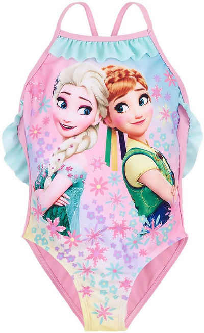 Disney Frozen Badeanzug »FROZEN Die Eiskönigin Mädchen Kinder Badeanzug Mädchenbadeanzug Anna + Elsa Einteiler Gr.128 + 140 ca.6 7 8 9 10 11 12 Jahre««