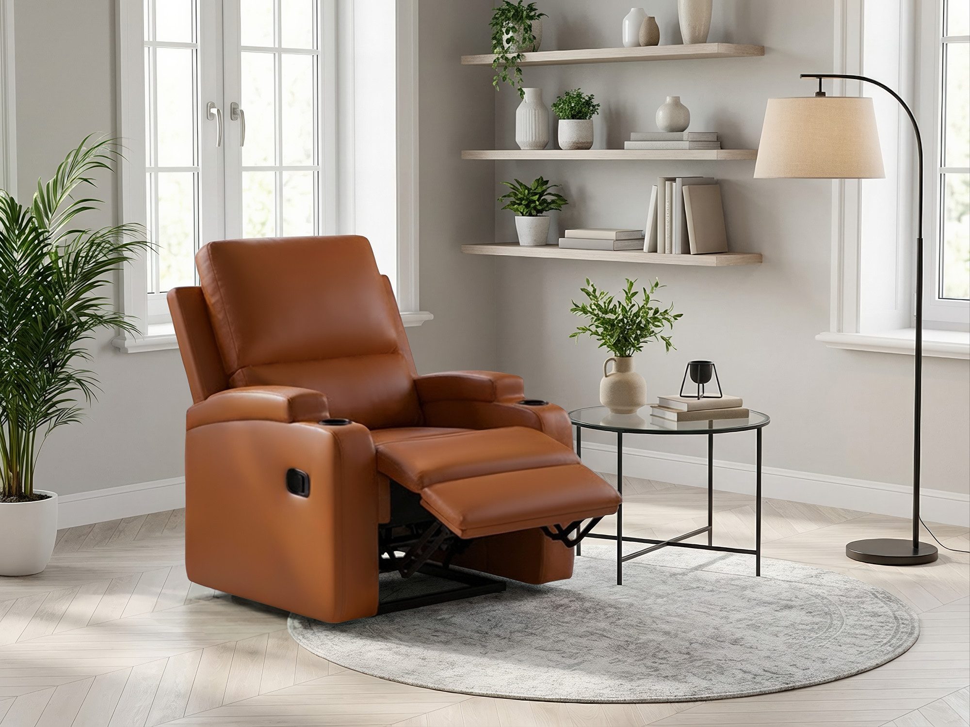 OTTO home Relaxsessel Napori, TV-Sessel, Kinosessel mit Relaxfunktion in 2 Sitzen, Getränkehalter