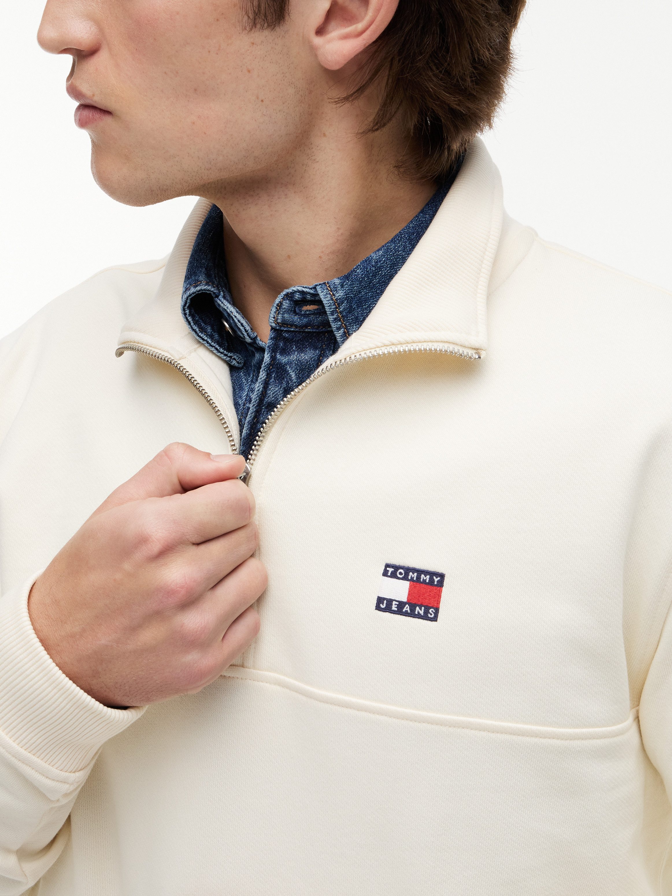 Tommy Jeans Sweatshirt TJM REGULAR BADGE QUARTER ZIP