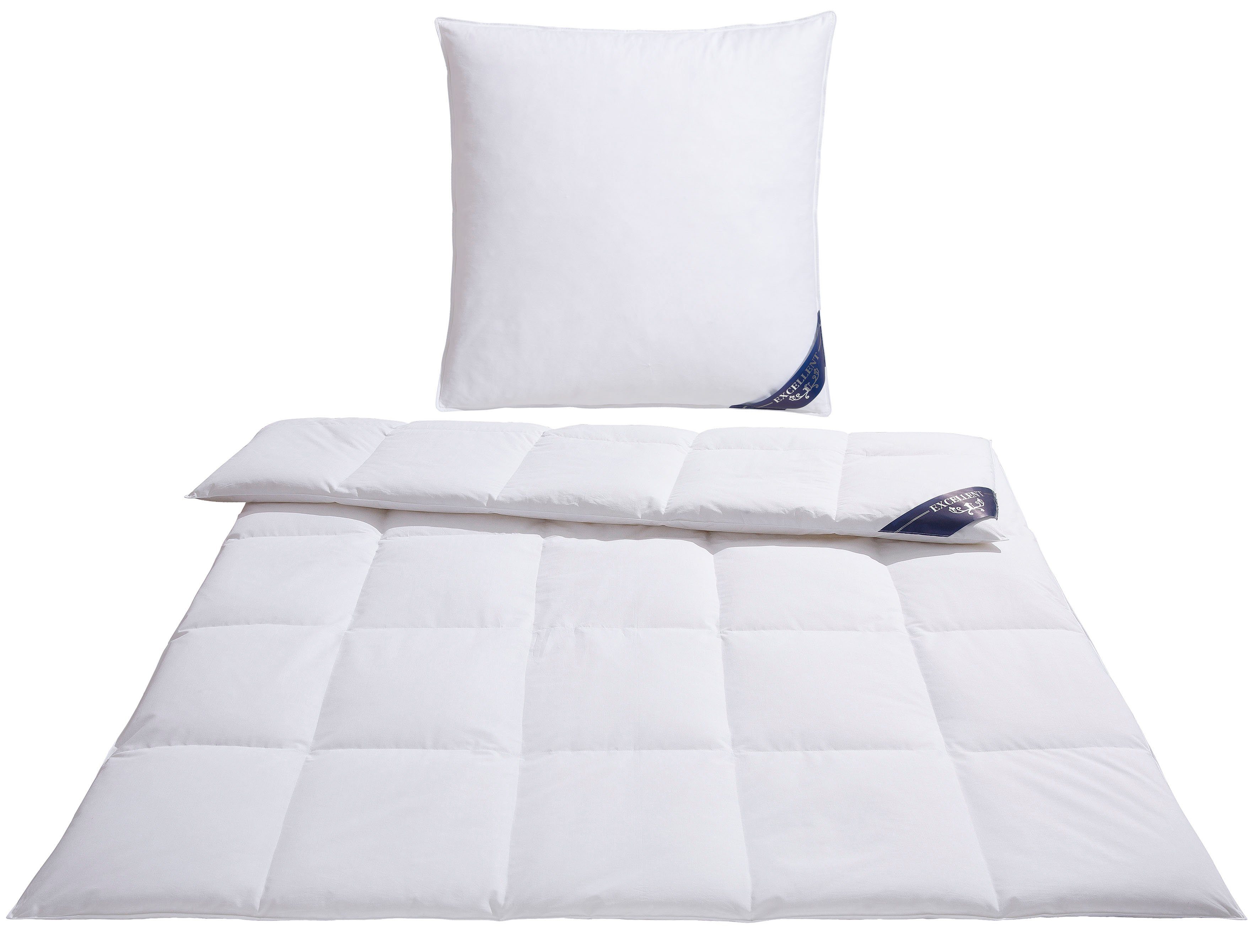 Excellent Daunenbettdecke + 3-Kammer-Kopfkissen Bettdecken-Set Zürich, günstig online kaufen