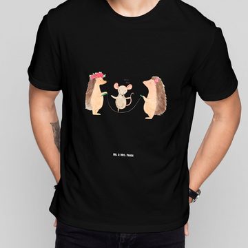 Mr. & Mrs. Panda T-Shirt Igel Seilhüpfen - Schwarz - Geschenk, Tiermotive, Tiere, lustige Sprü (1-tlg)
