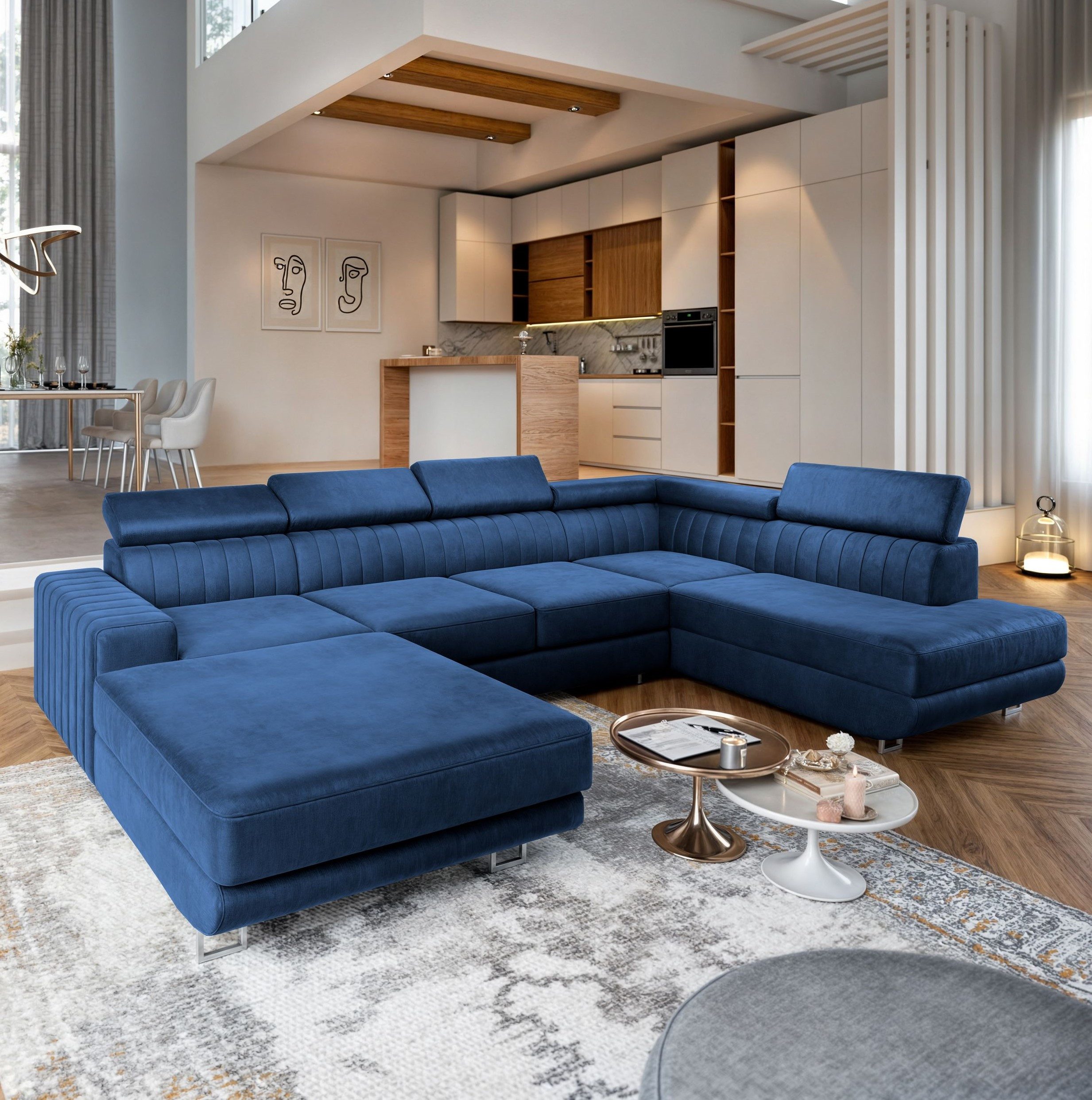 Masseno Ecksofa SIENA mit Schlaffunktion U-Form, günstig online kaufen