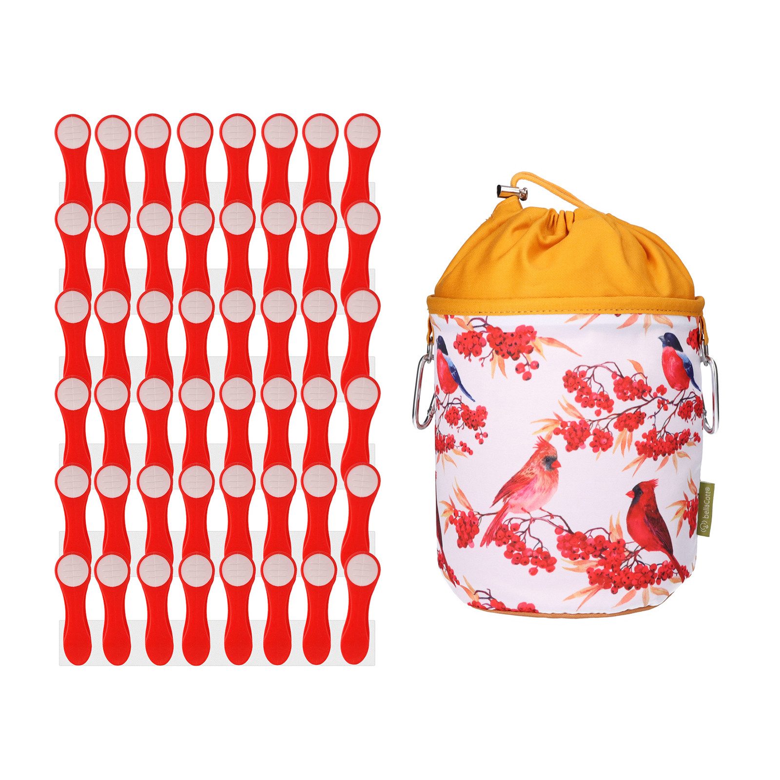 trendfinding Wäscheklammern 48 Wäscheklammern Rot-Weiß Edelstahl und 1 Klammerbeutel Retro Red, Mit neuester Klammertechnik für empfindliche Wäsche