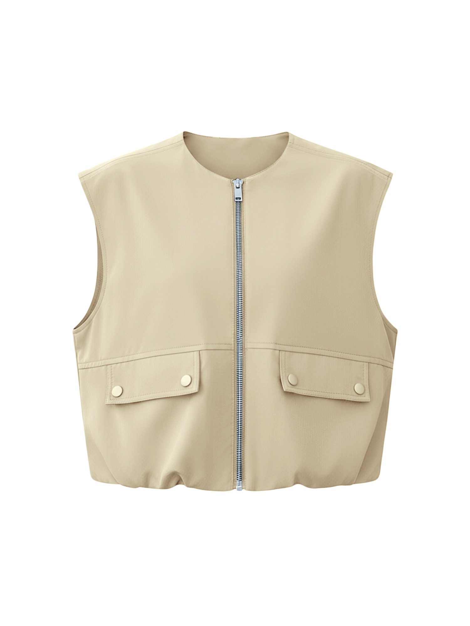 Imily Bela Kurzjacke Damen Lässige Cargoweste (Packung, 1-St., 1per-Pack) mit Reißverschluss