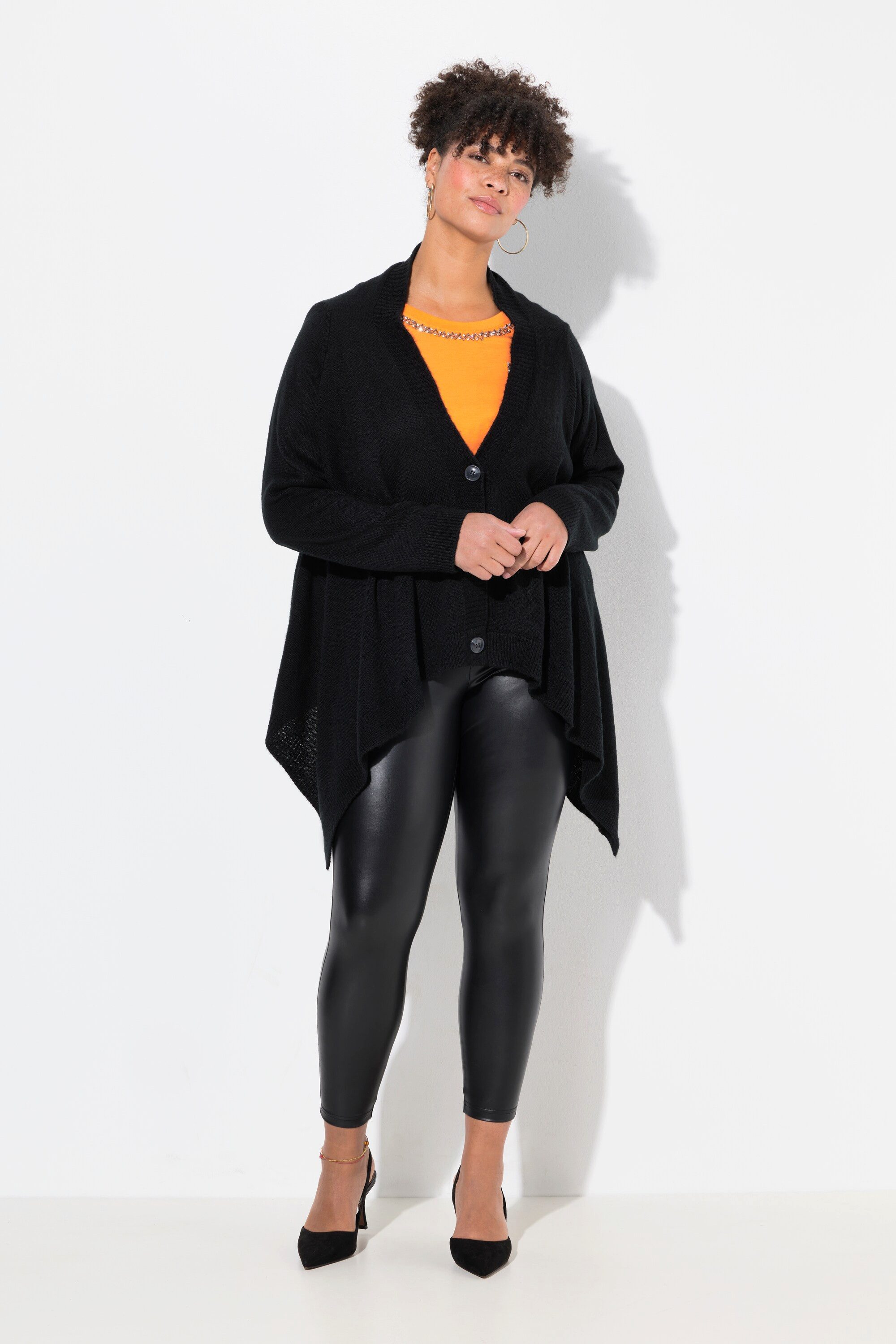 MIAMODA Strickjacke Strickjacke Cape-Look Knopfleiste Langarm günstig online kaufen
