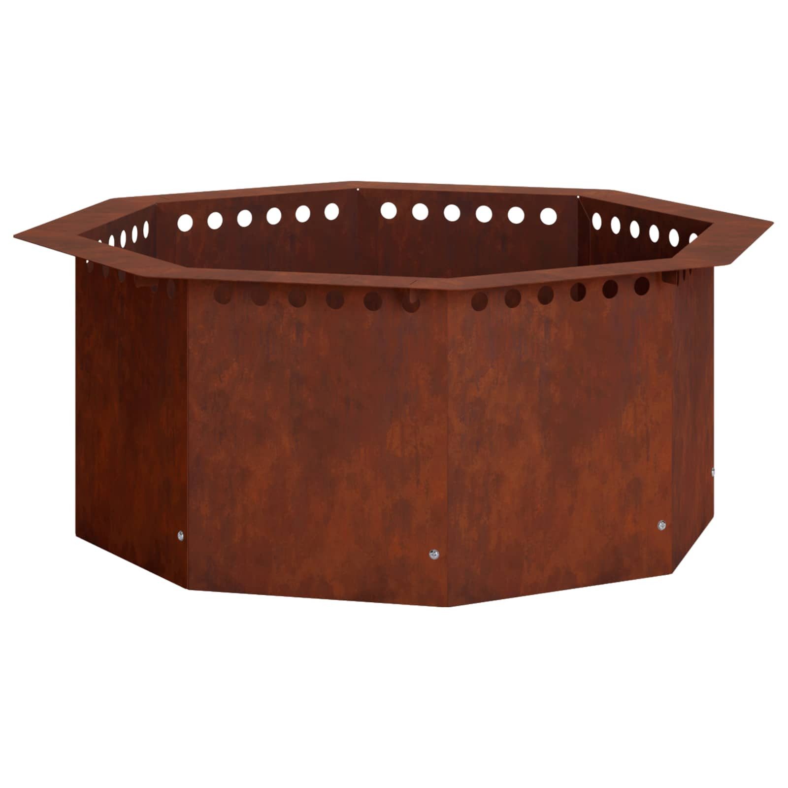 vidaXL Feuerstelle Feuerstellenring Rostoptik 60 x 60 x 25 cm Wetterfeststahl, (1-St)