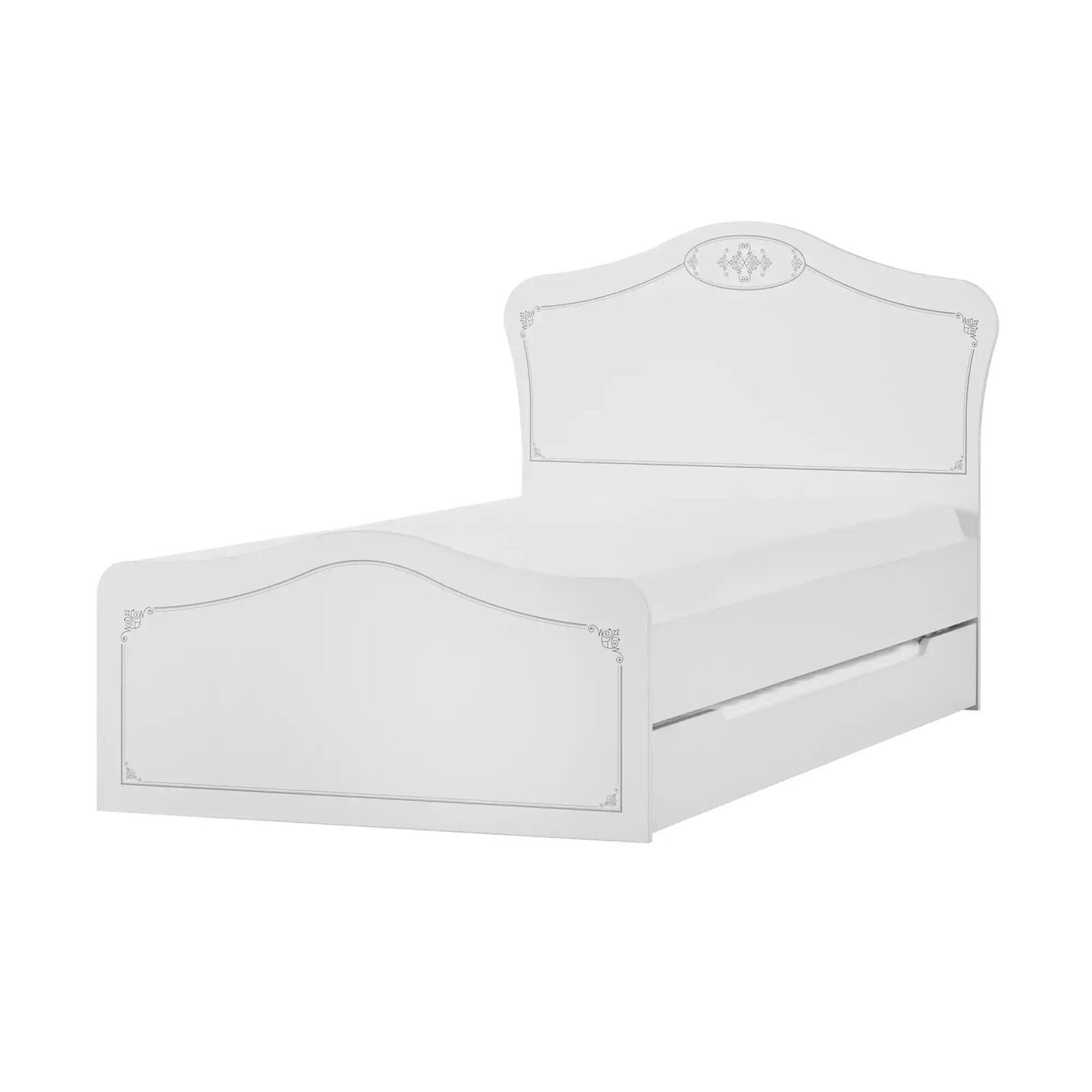 Komplette 3tlg Weiß, + Nachttisch Holz JVmoebel Europe Funktionsbett Bett Set Ausziehbares Made Jugendzimmer-Set in (3-St., Kleiderschrank), Jugendbett +