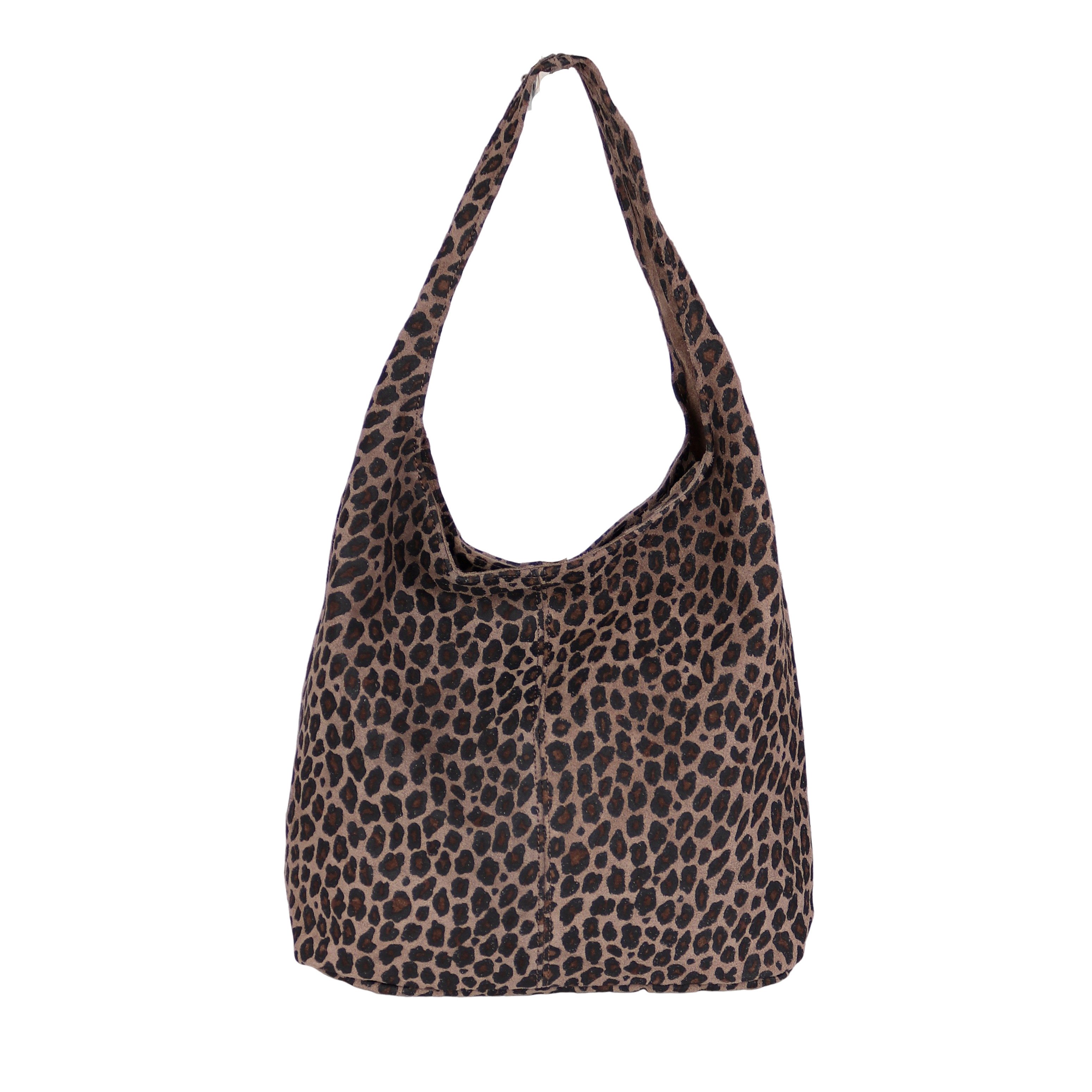 MIRROSI Beuteltasche Damen aus Wildleder, Made in Italy, Shopper Tasche (ca.33x32x16cm)
