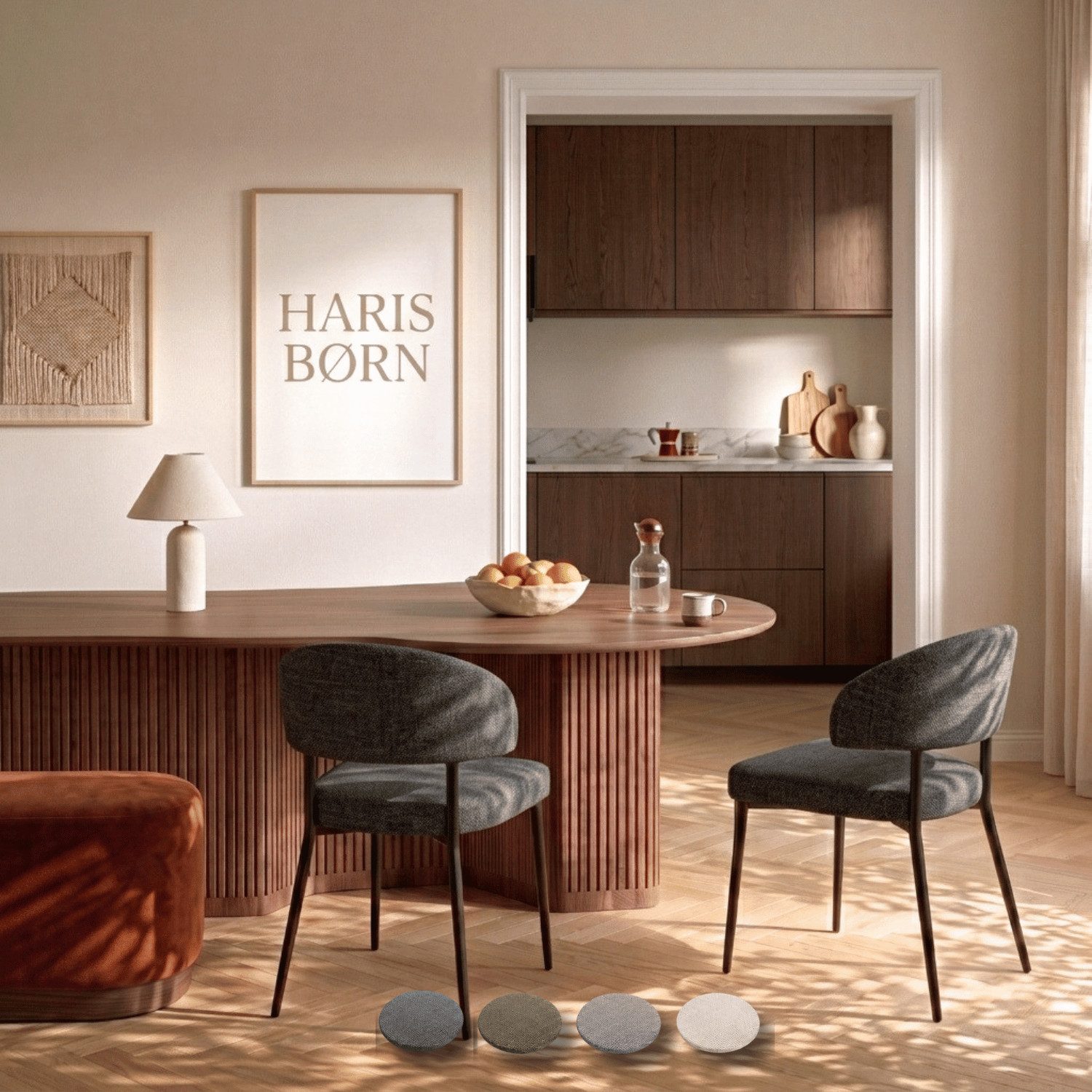 Haris Børn Esszimmerstuhl Polsterstühle für Esszimmer - Esszimmerstühle (Set, 2 St), Dunkelgrau - Esszimmer Stühle & Esstisch Stühle, Moderner Polsterstuhl