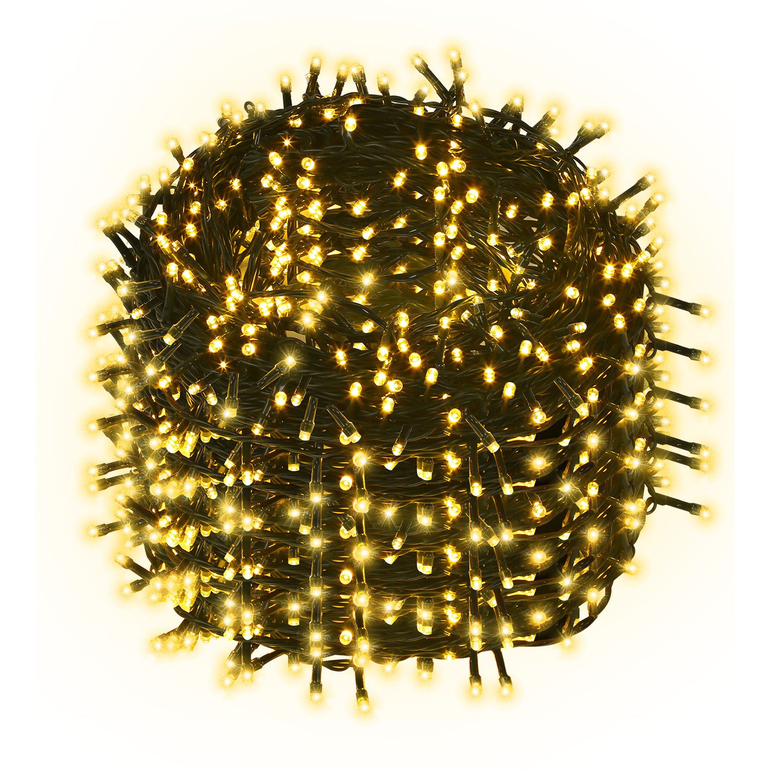 Clanmacy LED-Lichterkette 100-2000 LED Lichterkette Beleuchtung 10-200M Außen Weihnachten Party, Wasserdicht8 Modi