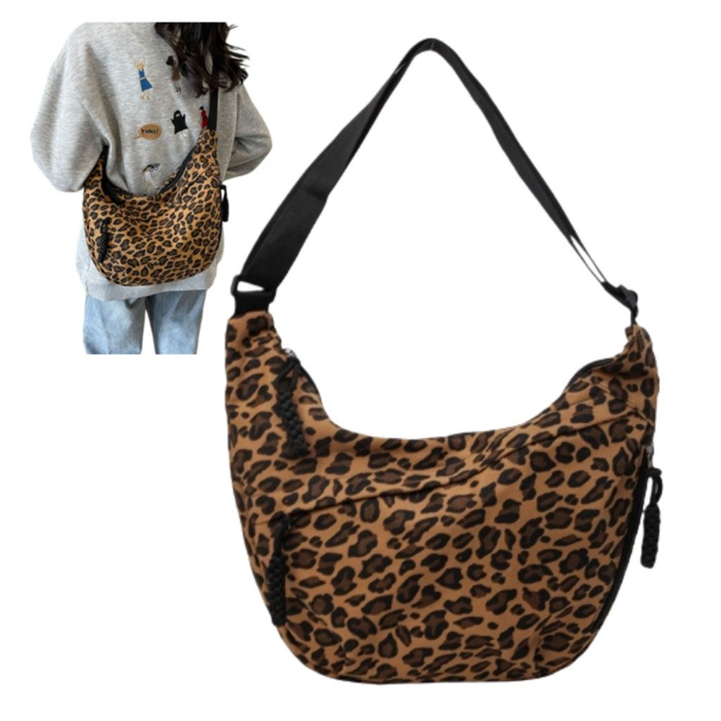 VEKROBOT Schultertasche Damen Handtasche Leopardenmuster. Als Umhängetasche Schultertasche (1-tlg., Moderne Umhängetasche: Vielseitig & lässig), Verstellbarer Schultergurt