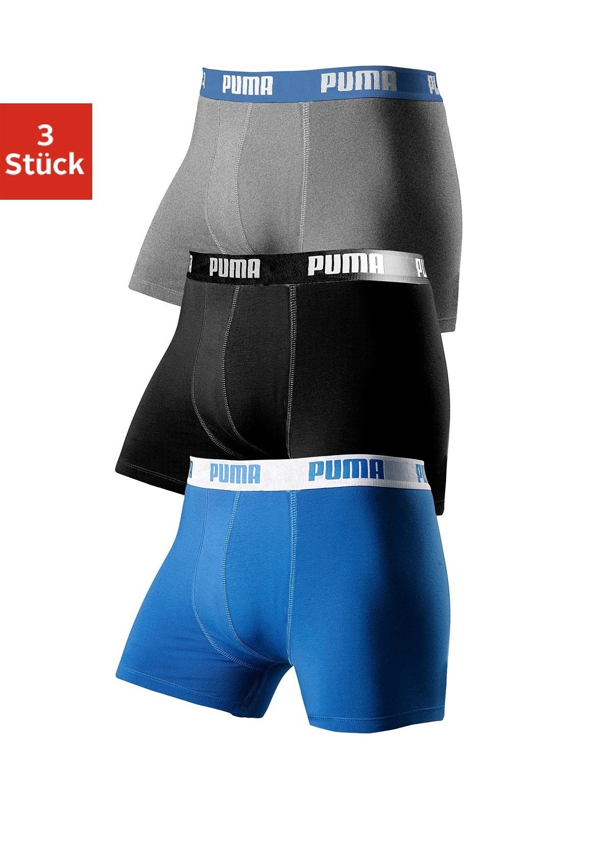 PUMA Boxer (Packung, 3-St) mit Marken-Logo im Bund