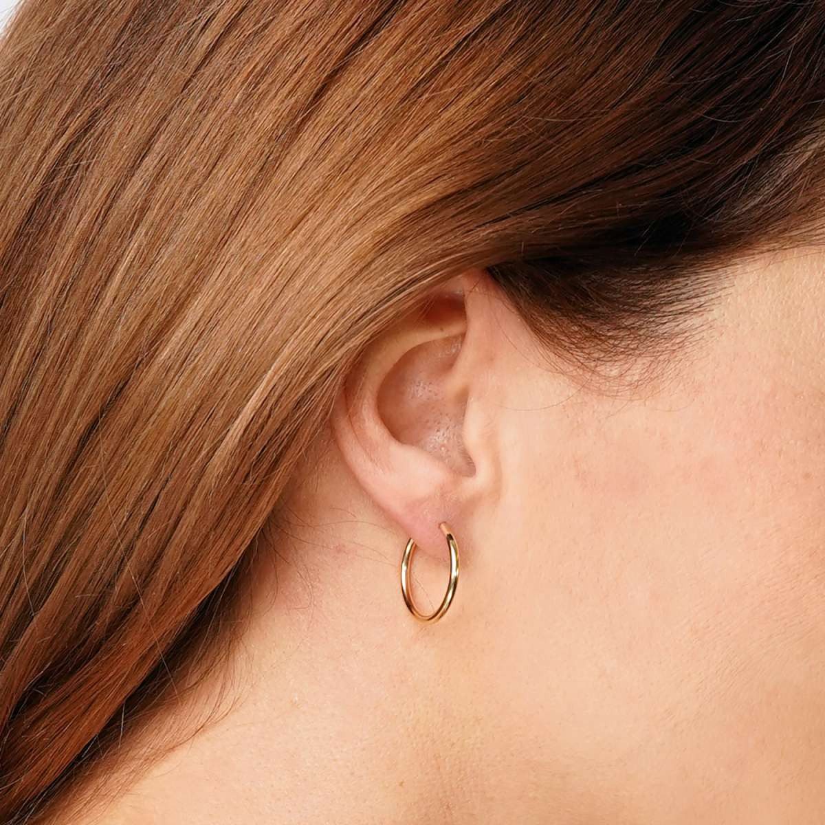 trendor Paar Creolen 15174, für Damen Gold 333 / 8K Breite 2 mm Ø 20 mm – Bild 3 von 5
