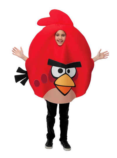Metamorph Kostüm Angry Birds rot (Sonderposten), Original lizenziertes Angry Birds-Kinderkostüm aus dem Kultspiel