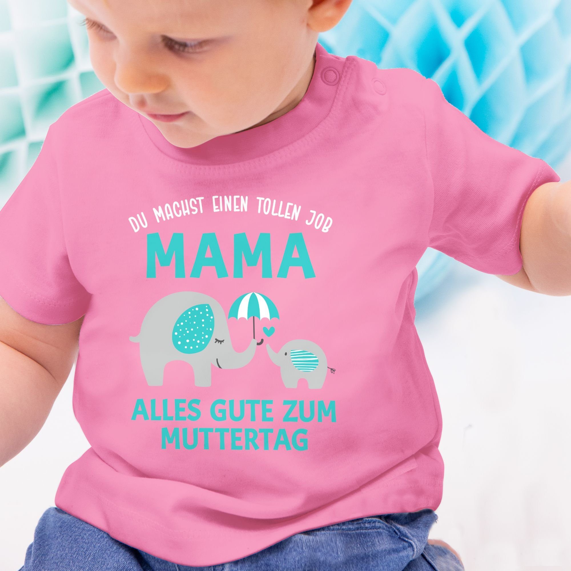 Du T-Shirt Shirtracer Zum tollen einen Pink 1 machst Mama Geschenk Muttertagsgeschenk Muttertag Job - 1