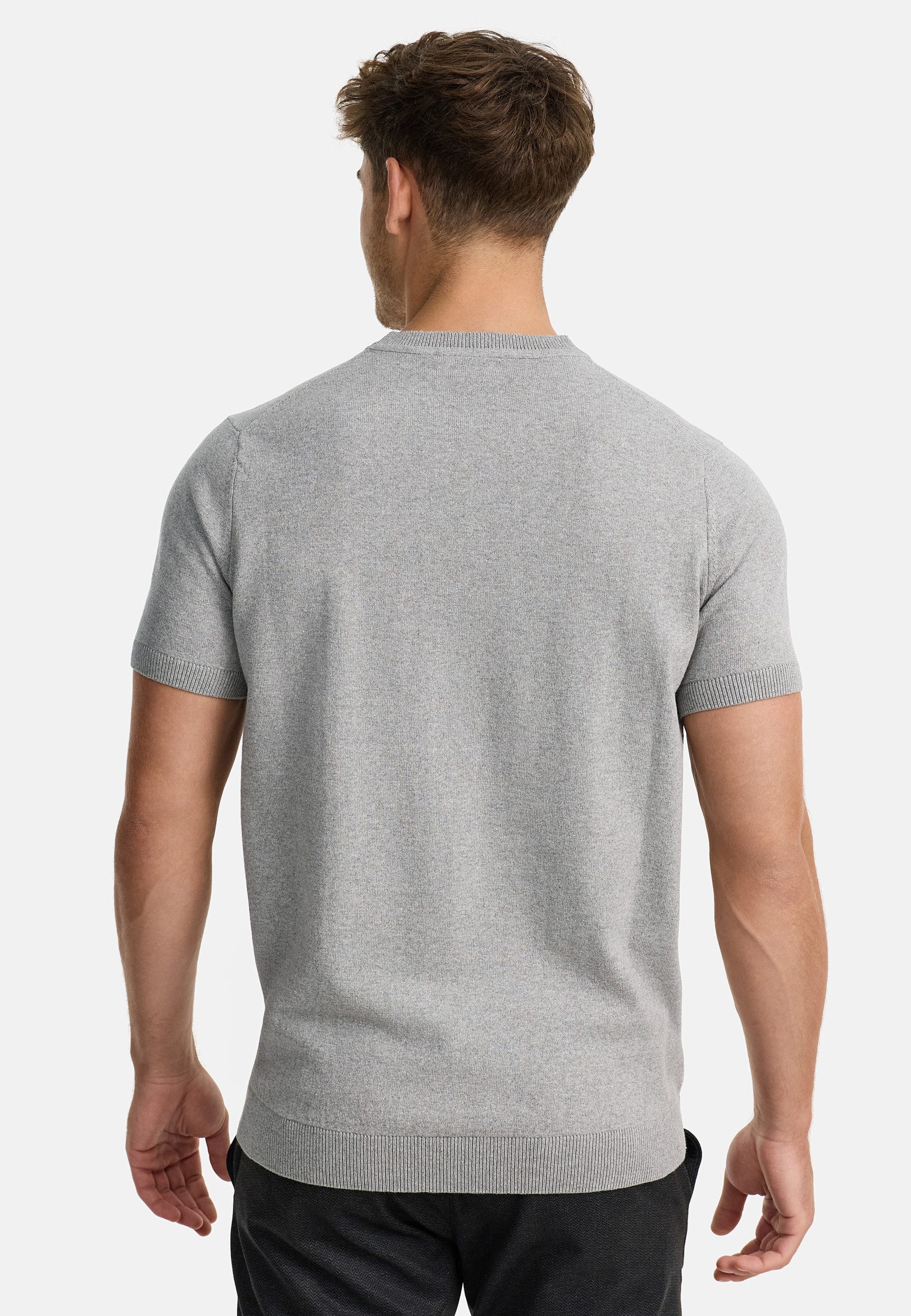 Indicode T-Shirt Herren INVasko Shirt Tee Herrenshirt T-Shirt Feinstrick mit Rippstricksaum