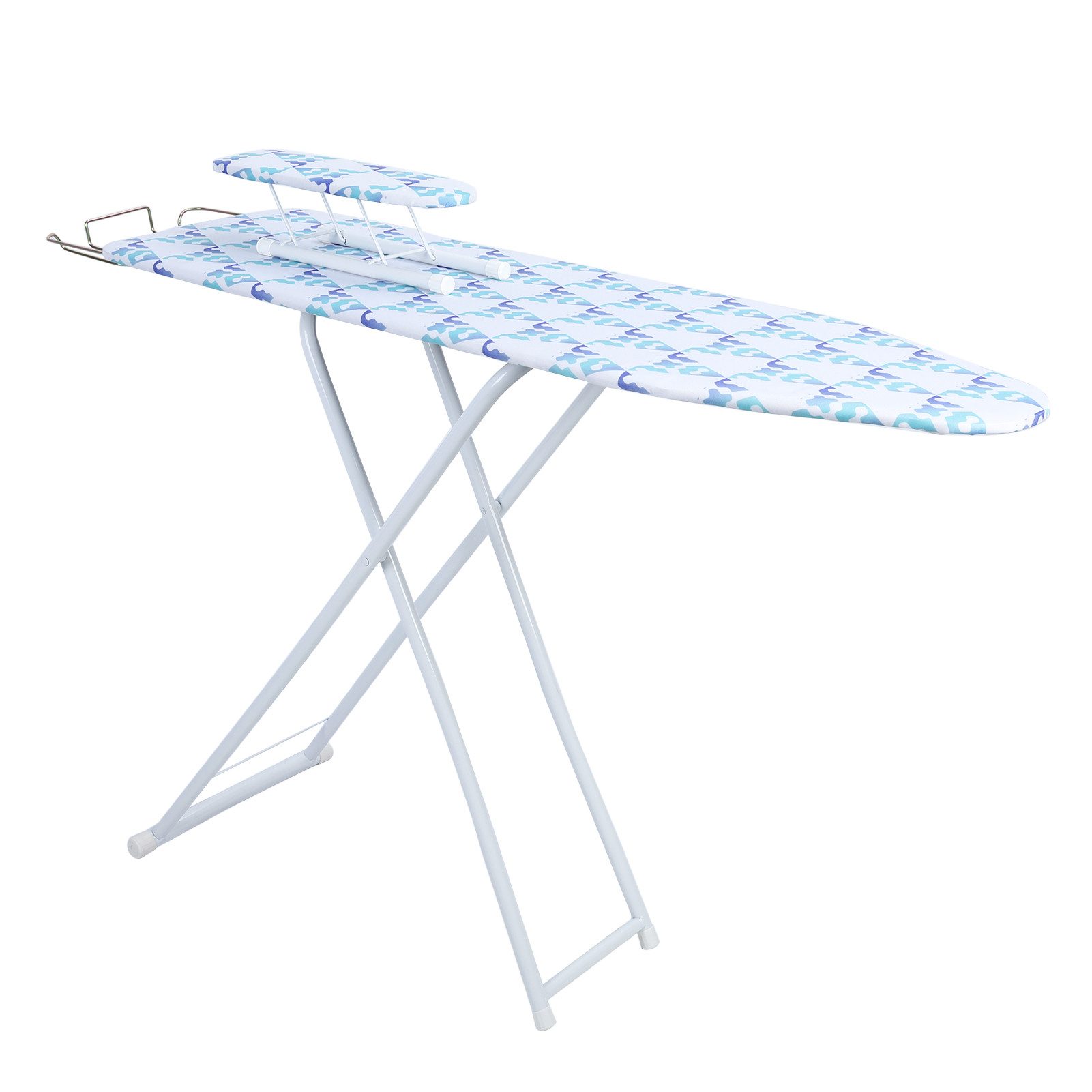 Rutaqian Bügelbrett Bügelbrett mit klappbaren Beinen, Einstellbar, Klappbares Bügelbrett, mit hitzebeständiger Abdeckung,92/107cm x 78cm x 30cm