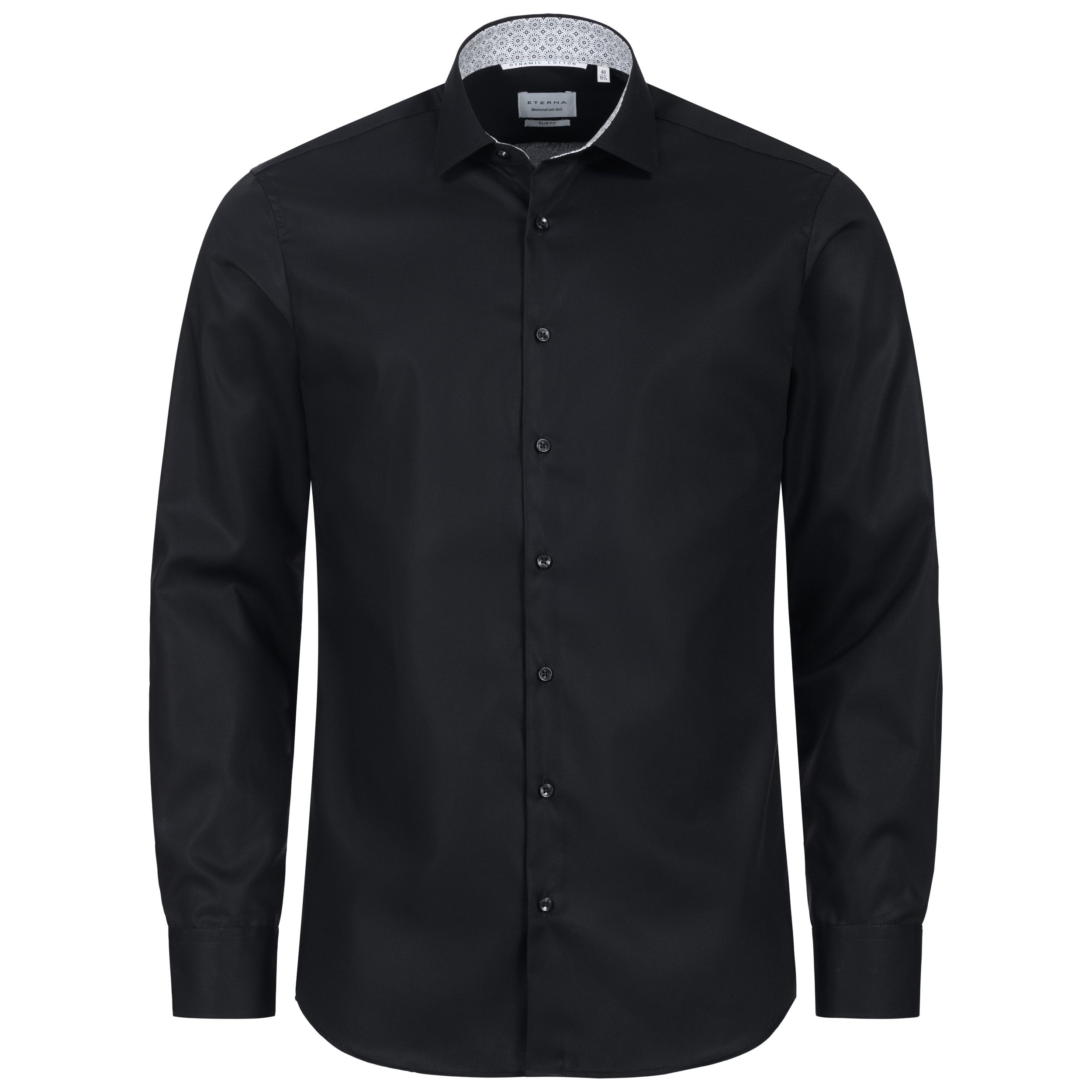 Eterna Businesshemd Slim Fit, Schwarz, Bügelfrei, Dynamic Cotton™, Kentkrag günstig online kaufen