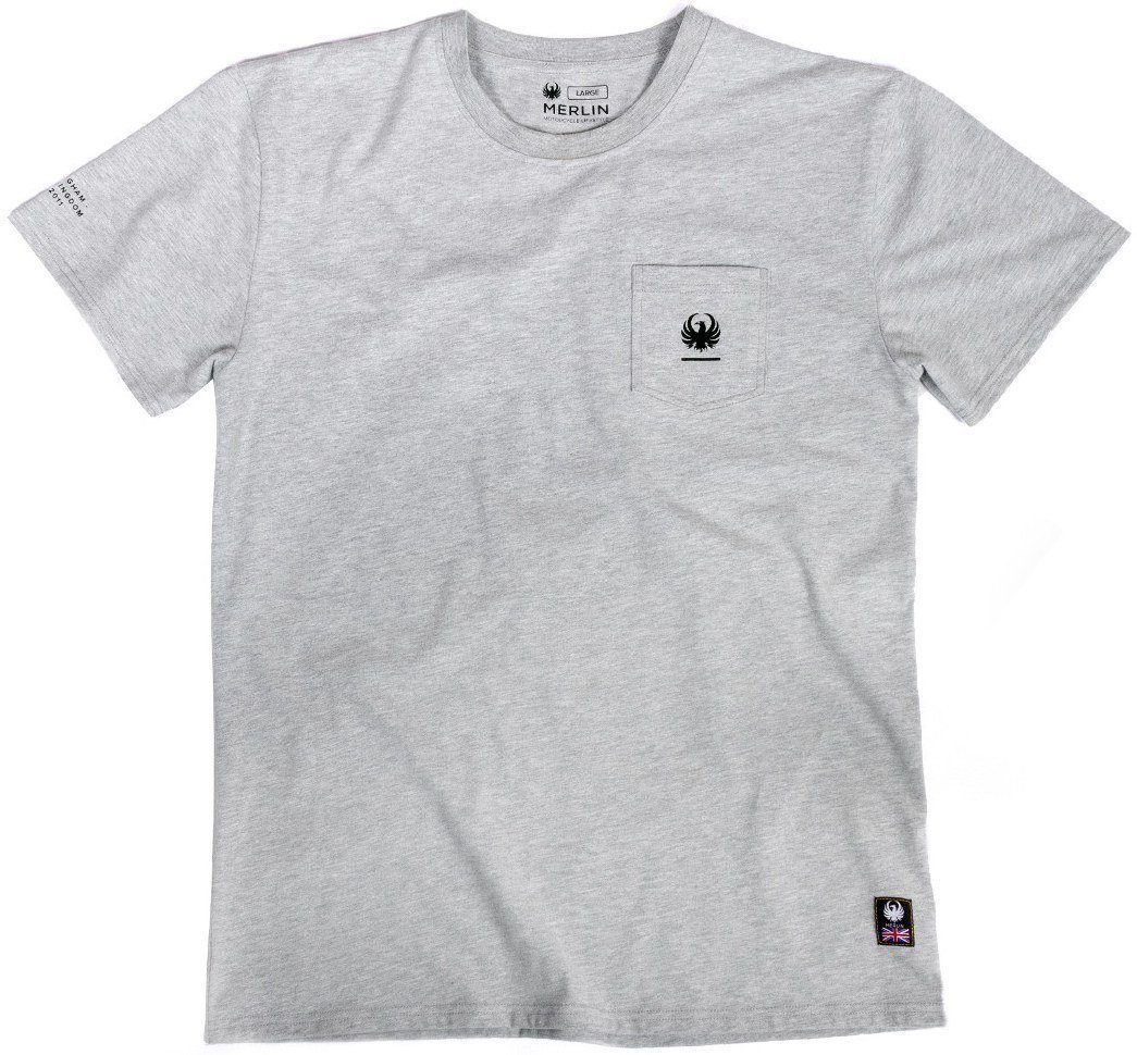 Merlin Kurzarmshirt T-Shirt Pocket Grey Walton