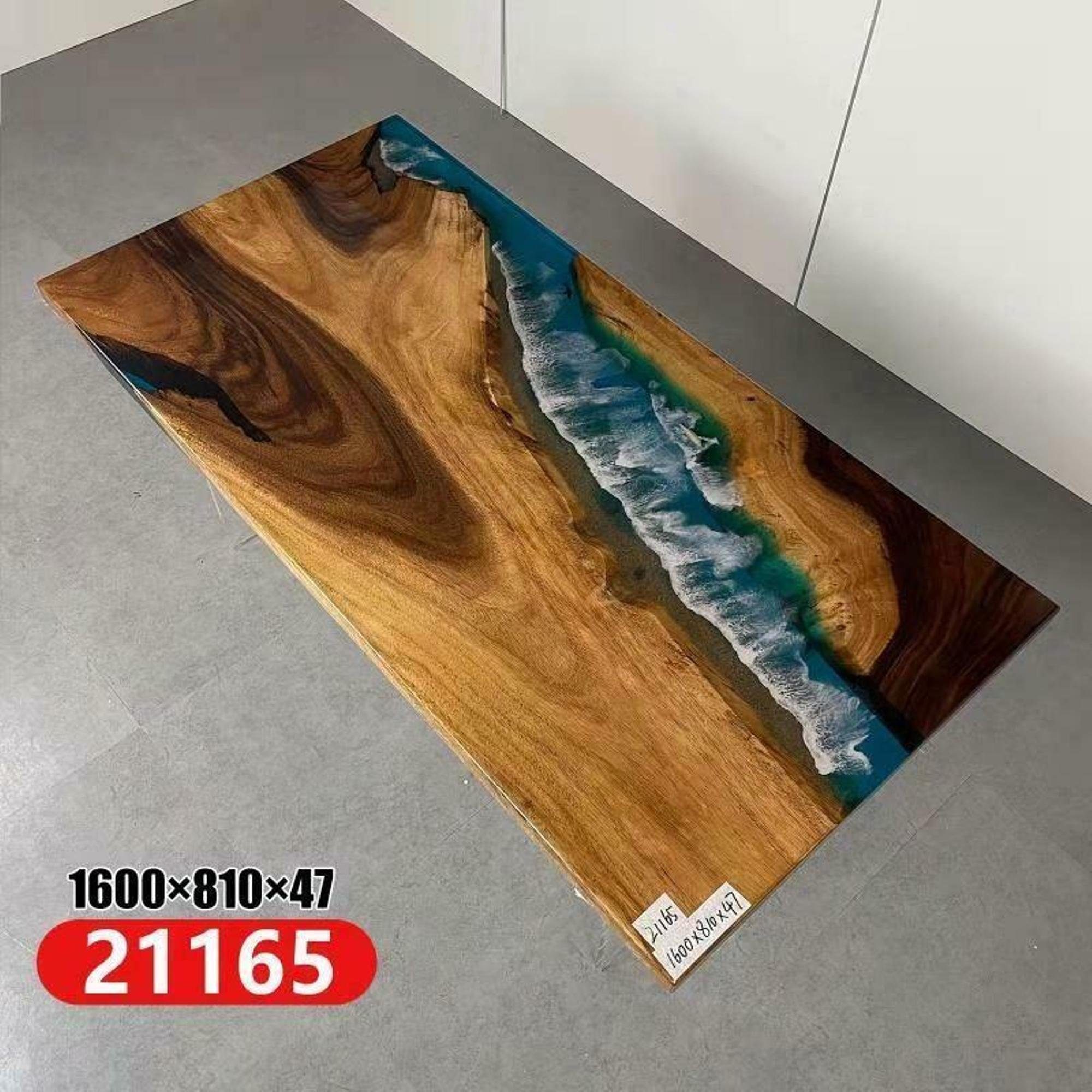 JVmoebel Esstisch, River Table Esstisch Massiv Tische 160 x 81 Flusstisch Meer Waterfall