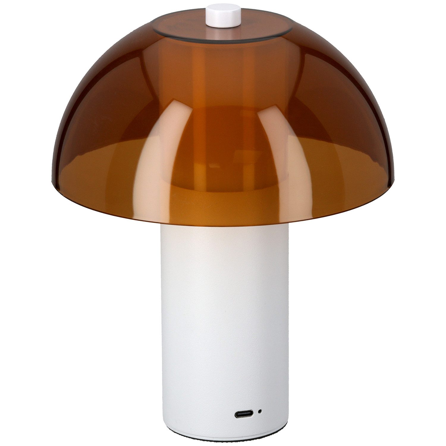 GILDE Tischleuchte LECCE Leuchte (LED) - orange,weiß - Acryl, Metall - Höhe 20cm x Ø 15cm, Tischlampe - Schreibtischlampe - Nachttischlampe