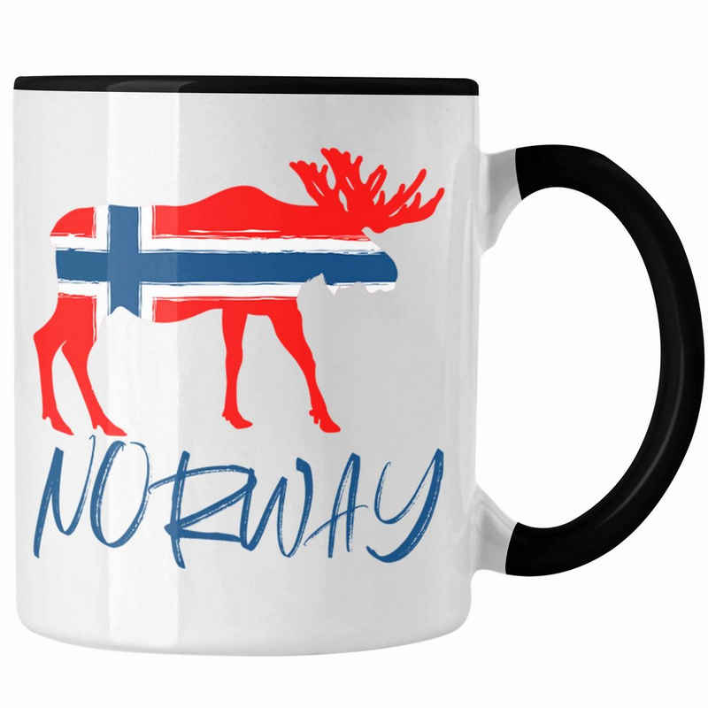 Trendation Tasse Trendation - Norwegen Geschenke Tasse Flagge Nordkap Elch Norway Grafik