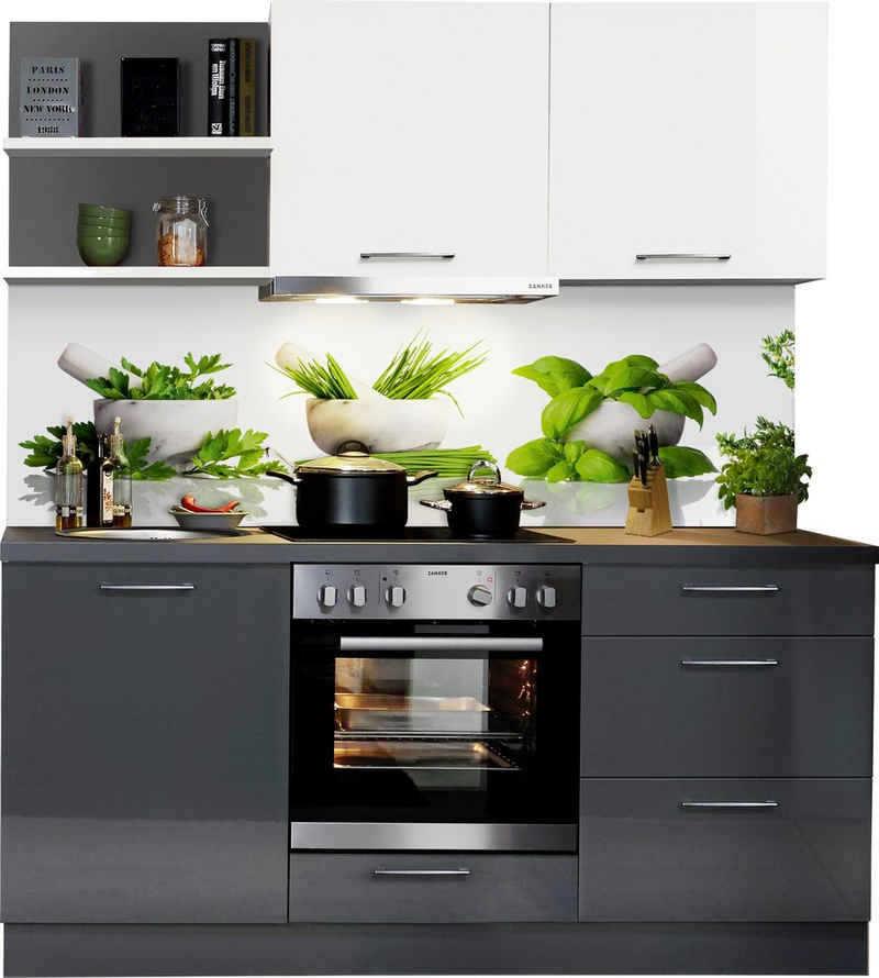 Express Küchen Küchenzeile Jena, Breite 180 cm, vormontiert, mit Soft-Close-Funktion, Arbeitshöhe 91 cm