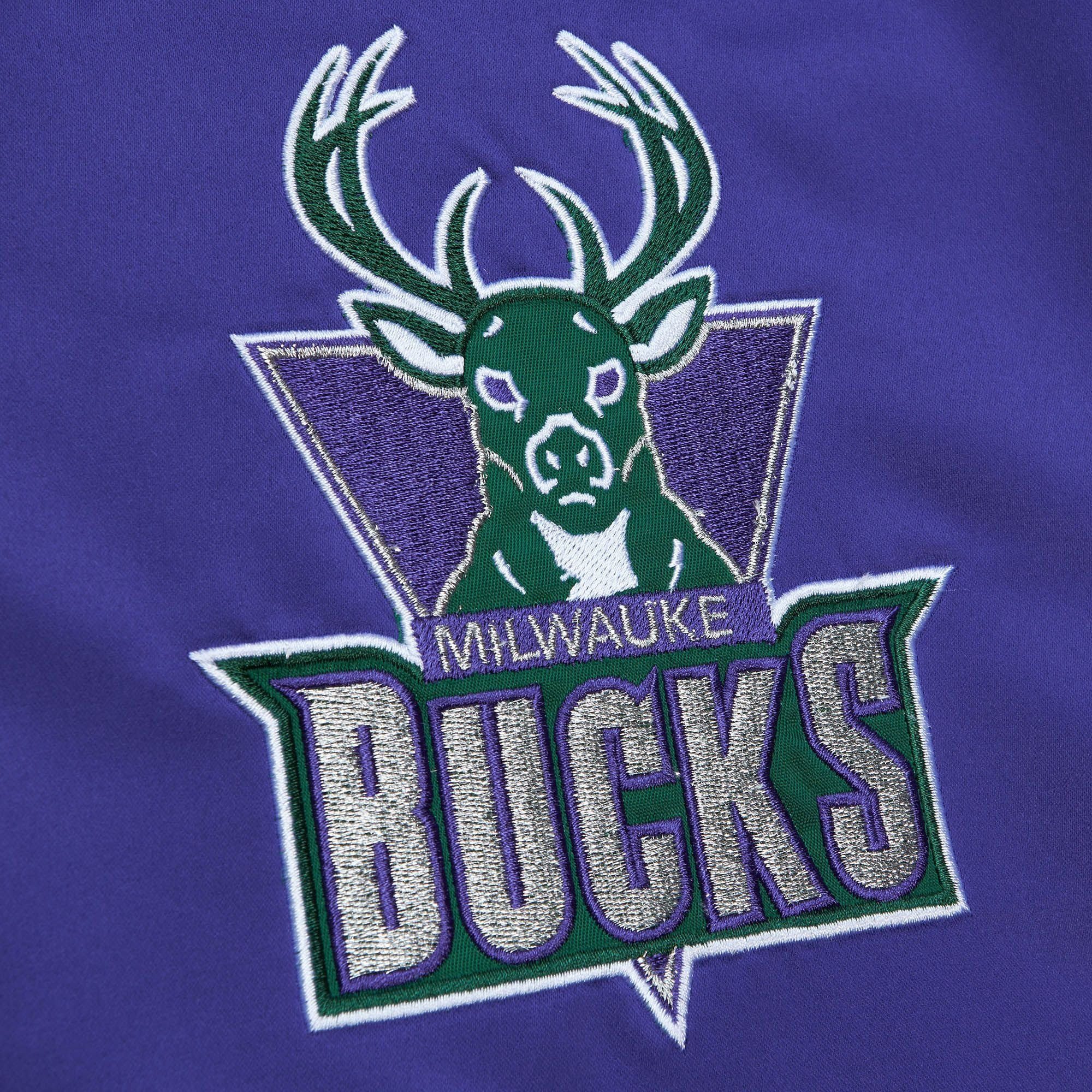 Mitchell & Ness Collegejacke Heavyweight Satin NBA Milwaukee Bucks