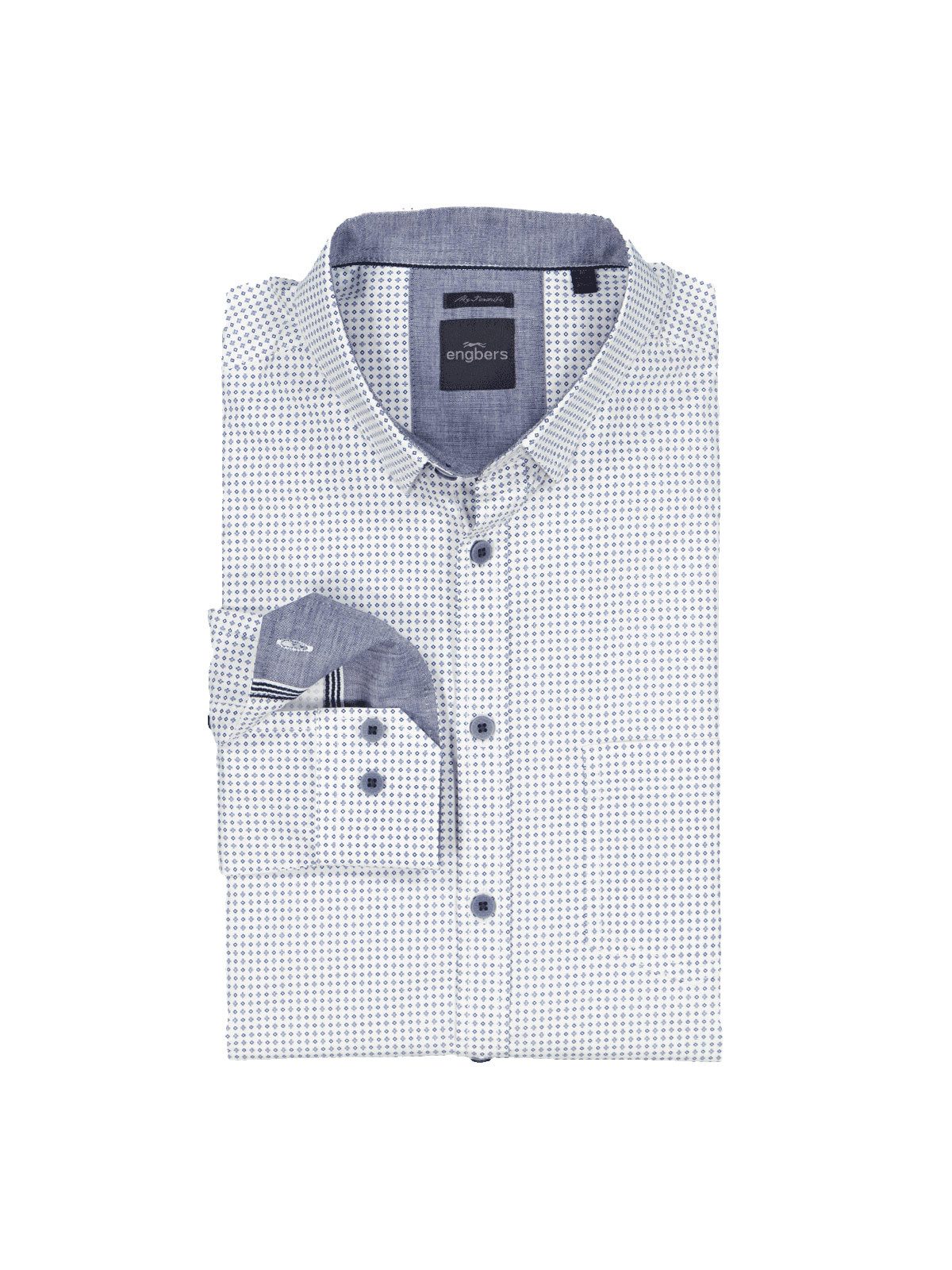 Engbers Langarmhemd Herren Hemd "My Favorite", Saphirblau