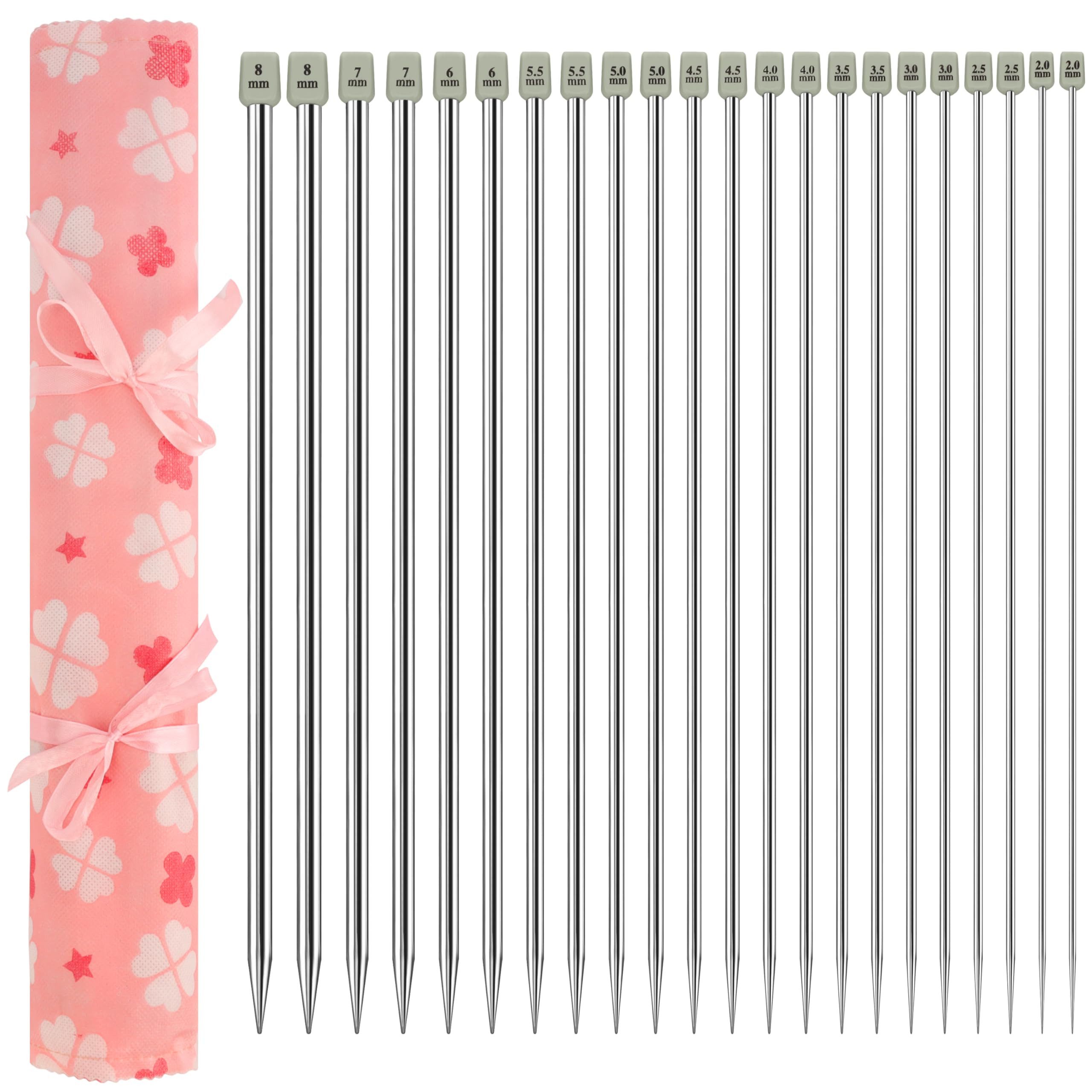 Curtzy Stricknadeln Curtzy 22er-Pack Aluminium Stricknadeln - Stricknadel Set mit 35cm, 1 St.