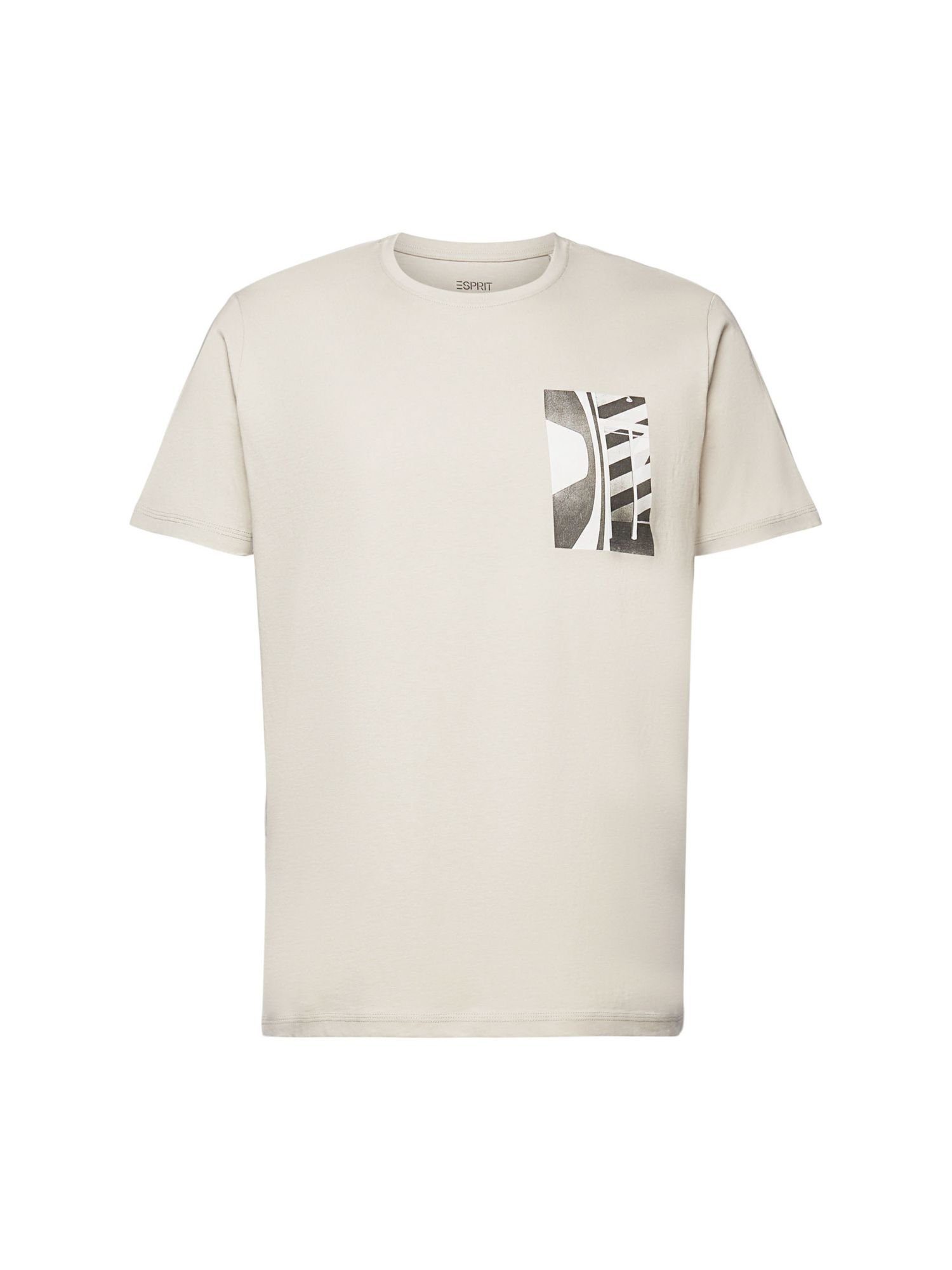 edc by Esprit T-Shirt Rundhals-T-Shirt, 100 % Baumwolle (1-tlg) LIGHT GREY