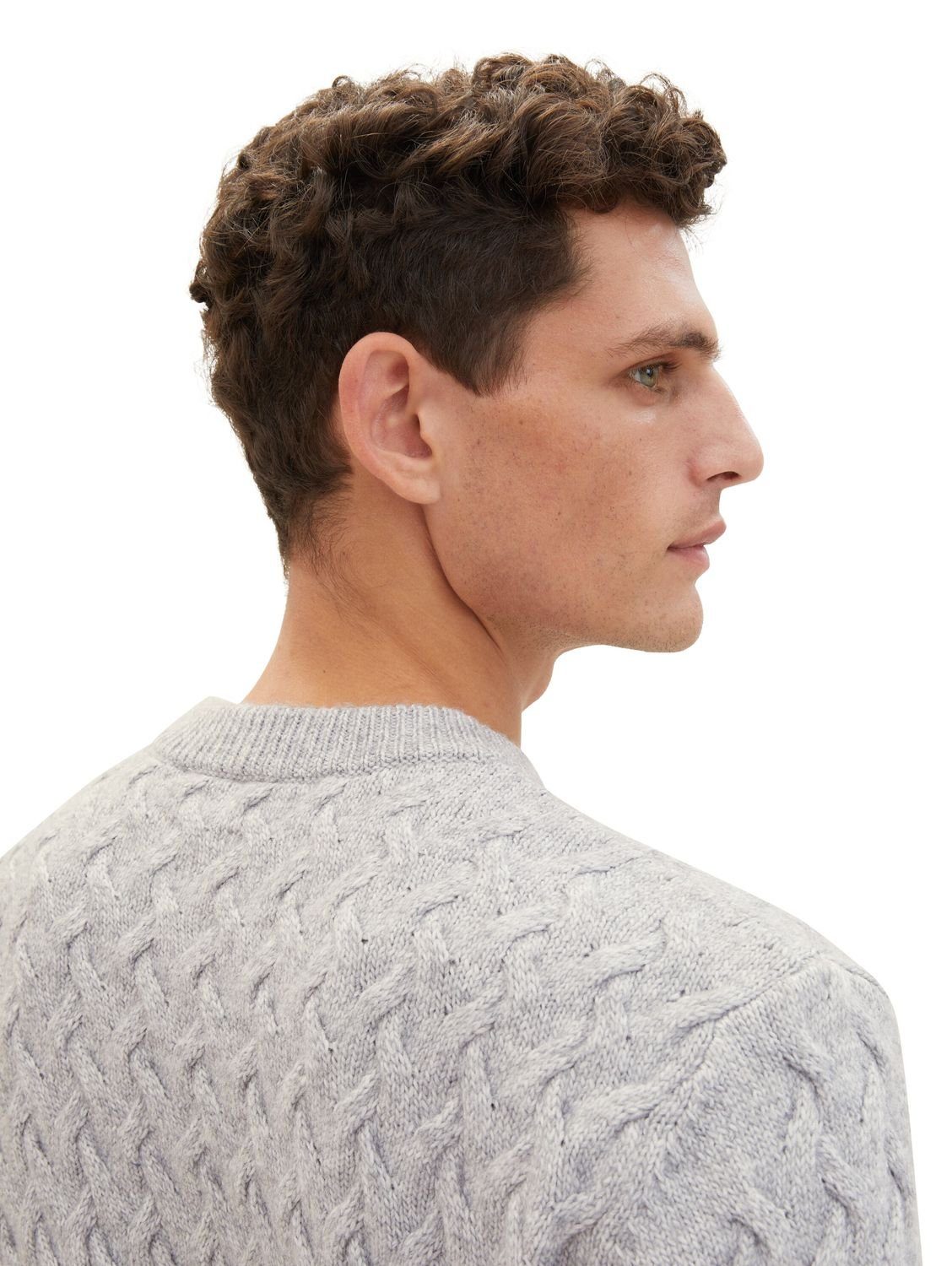 TOM TAILOR Strickpullover COSY CABLE KNIT mit Wolle