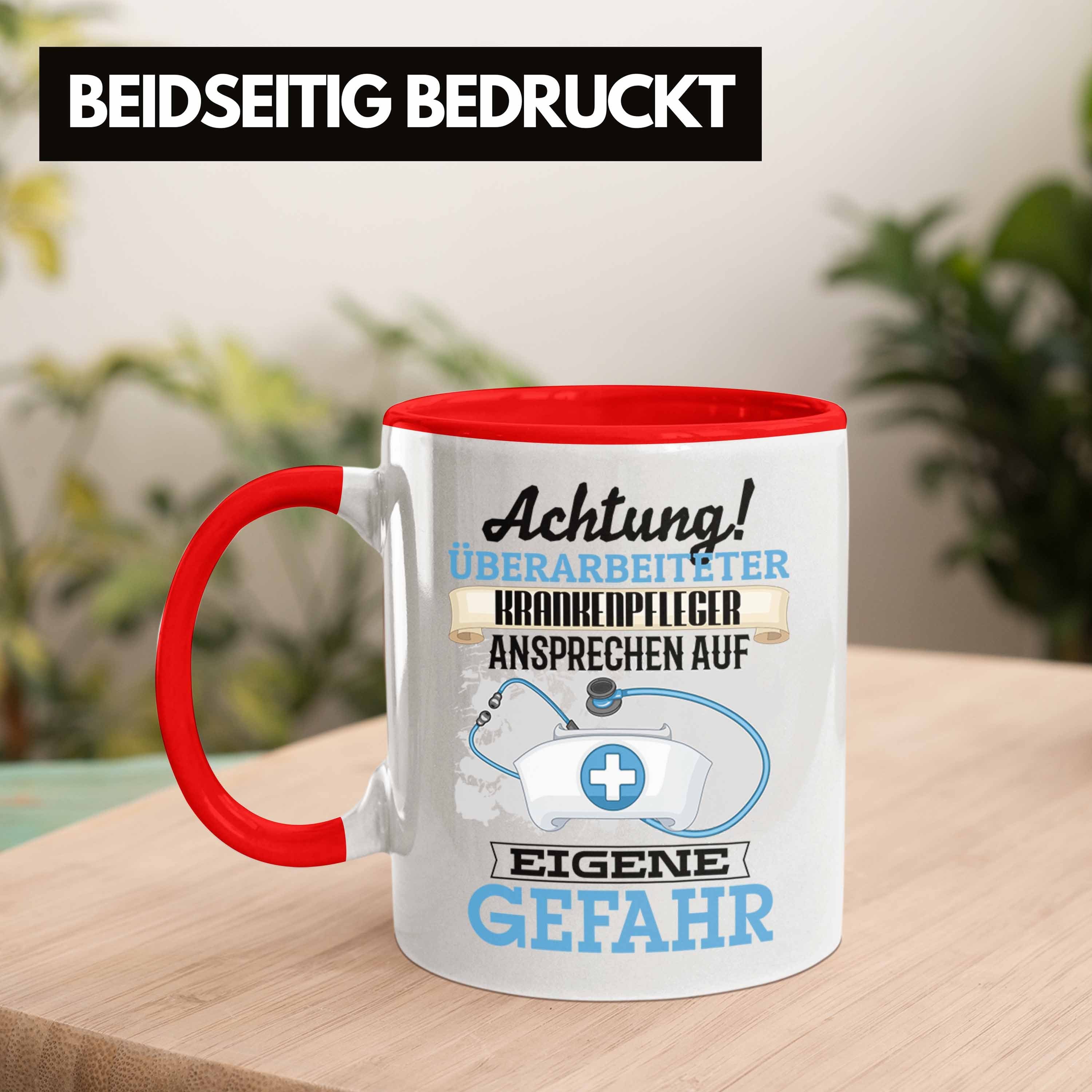 Spruch Trendation Geschenk Lustiger Kaffeebeche Krankenpfleger Tasse Rot Tasse Geschenkidee