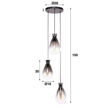 famlights Hängeleuchte, Pendelleuchte Steven in Schwarz-transparent und Schwarz-matt E27, keine Angabe, Leuchtmittel enthalten: Nein, warmweiss, Hängeleuchte, Pendellampe, Pendelleuchte