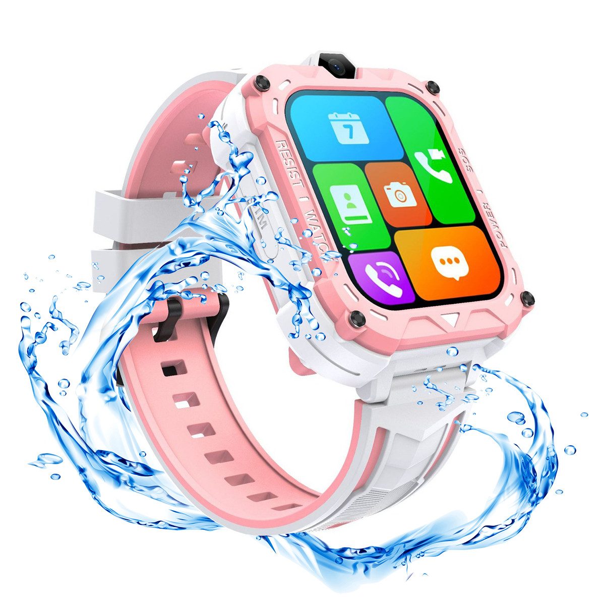 DOPWii 1.83Zoll Kinder Uhr mit Video Anrufen,GPS-Tracking,800mAh,IP67 Smartwatch