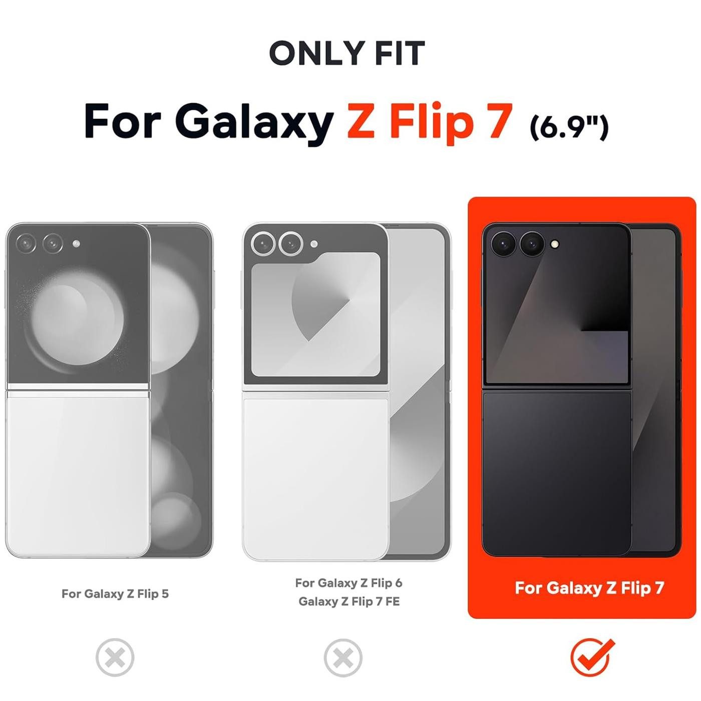 CoolGadget Handyhülle Black Series Handy Hülle für Samsung Galaxy Z Flip 7 6,9 Zoll, Edle Silikon Schlicht Robust Schutzhülle für Samsung Flip 7 5G Hülle