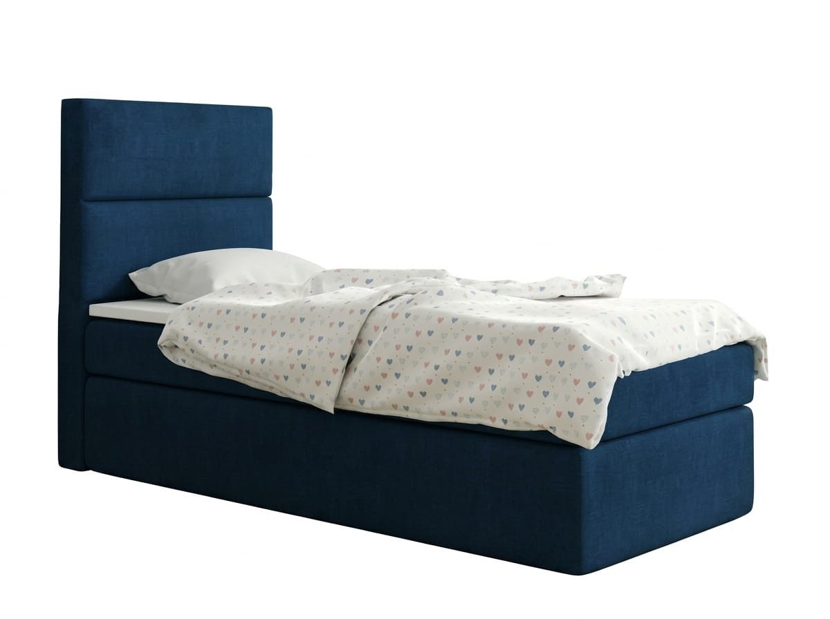 JVmoebel Boxspringbett Blaues 80 × 200 Boxspringbett mit Kopfteil und Matratze, Made in Europa