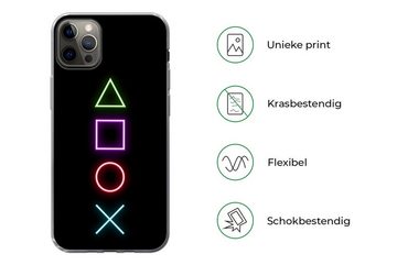 MuchoWow Handyhülle Gaming - Neon - Konsole - Schwarz - Controller - Gaming, Handyhülle Apple iPhone 12 Pro Max, Smartphone-Bumper, Print, Handy