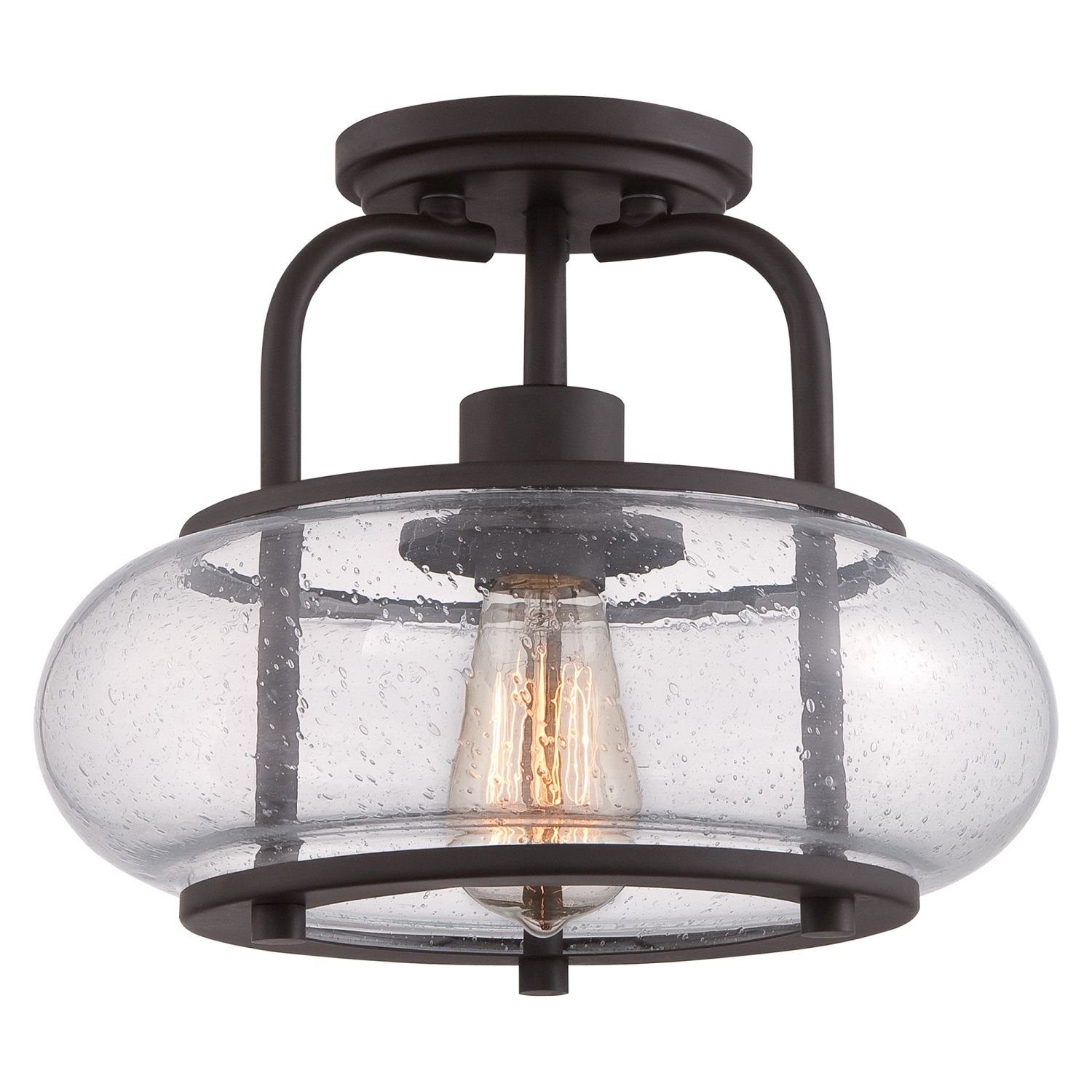 Licht-Erlebnisse Glas Metall Deckenlampe Leuchtmittel, Bronze Industrie Design E27 Beleuchtung Deckenleuchte ohne FELI,