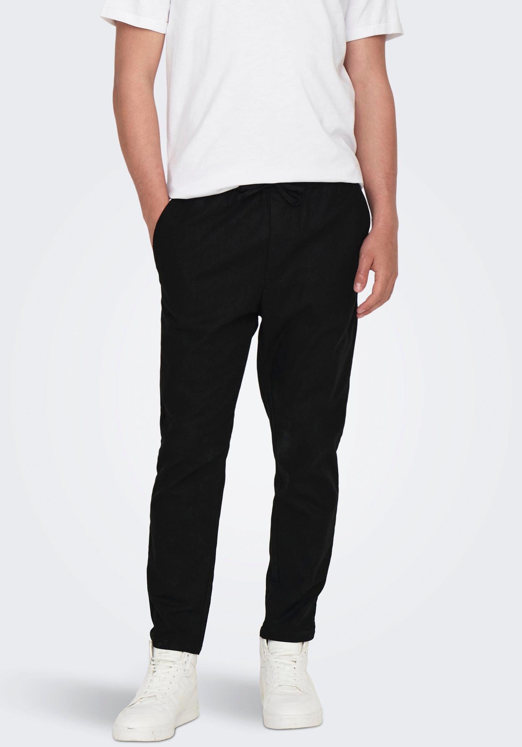 Only & Sons Herren Sweatpant ONSLINUS CROP LIN - Tapered Fit günstig online kaufen