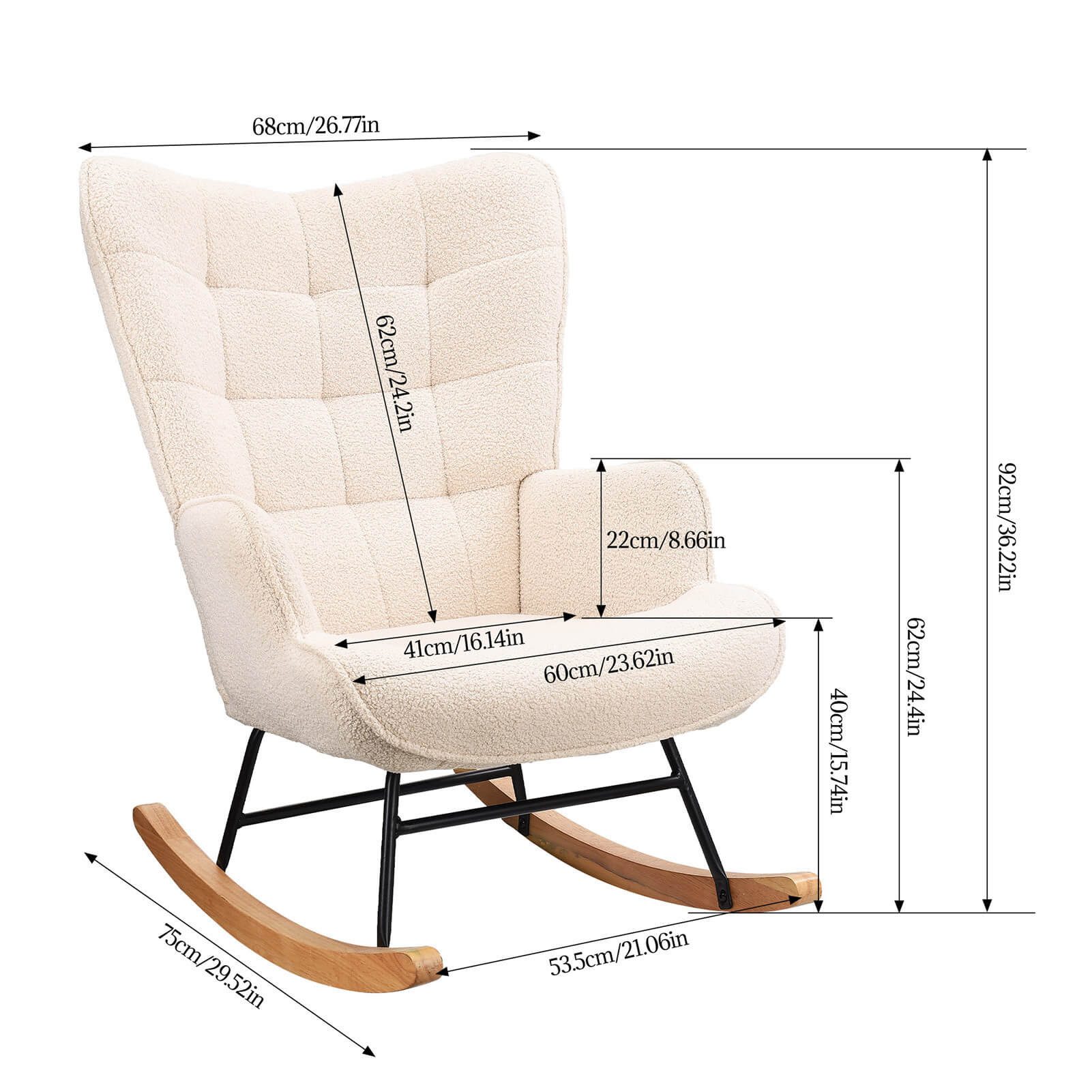 Furnishings Home Schaukelstuhl Polsterstuhl Sessel Stillsessel günstig online kaufen