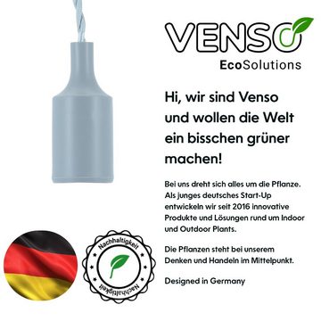 PARUS Pflanzenlampe Zubehör, ohne Leuchtmittel, 4 Meter Kabel, Parus by Venso E27 Lampenfassung Helix 4m Textilkabel Grau, Eurostecke