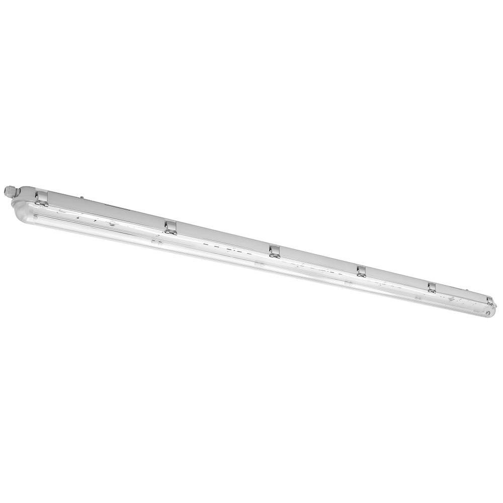 Ledino LED Deckenleuchte, LED-Leuchtmittel fest verbaut, Neutralweiß, LED Feuchtraumleuchte Glas Grau Wannenleuchte L 156 cm IP65