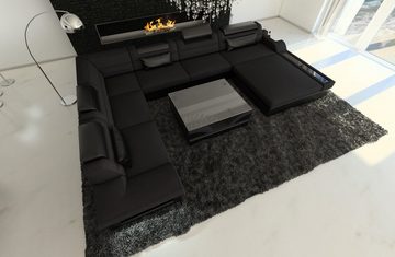 Sofa Dreams Wohnlandschaft Polster Stoff Sofa Mezzo XXL U Form Stoffsofa Couch, mit LED, wahlweise mit Bettfunktion als Schlafsofa, Designersofa