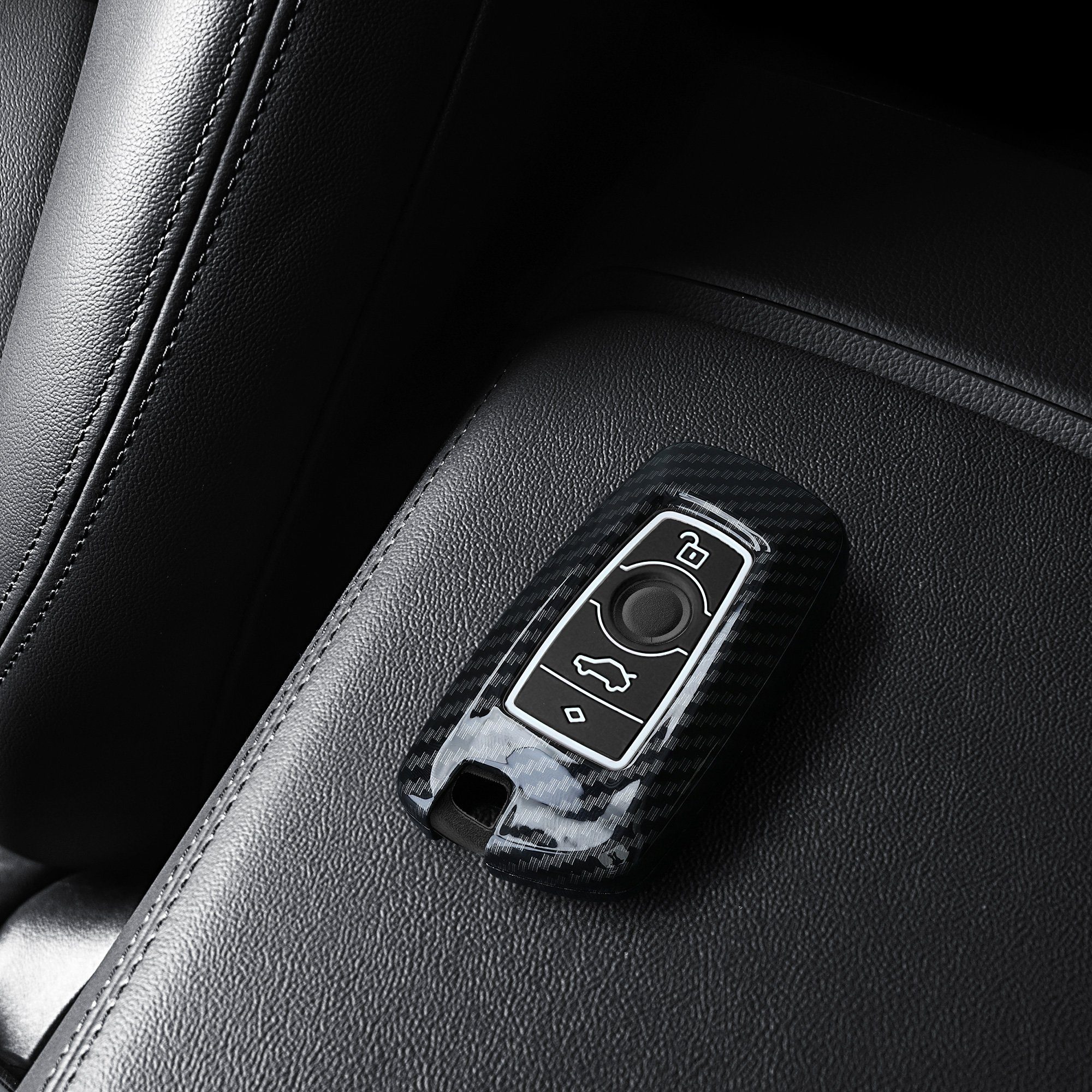 Hardcover Schlüsselhülle für - BMW, Autoschlüssel Schutzhülle Schwarz Case Schlüsseltasche Hülle kwmobile Cover