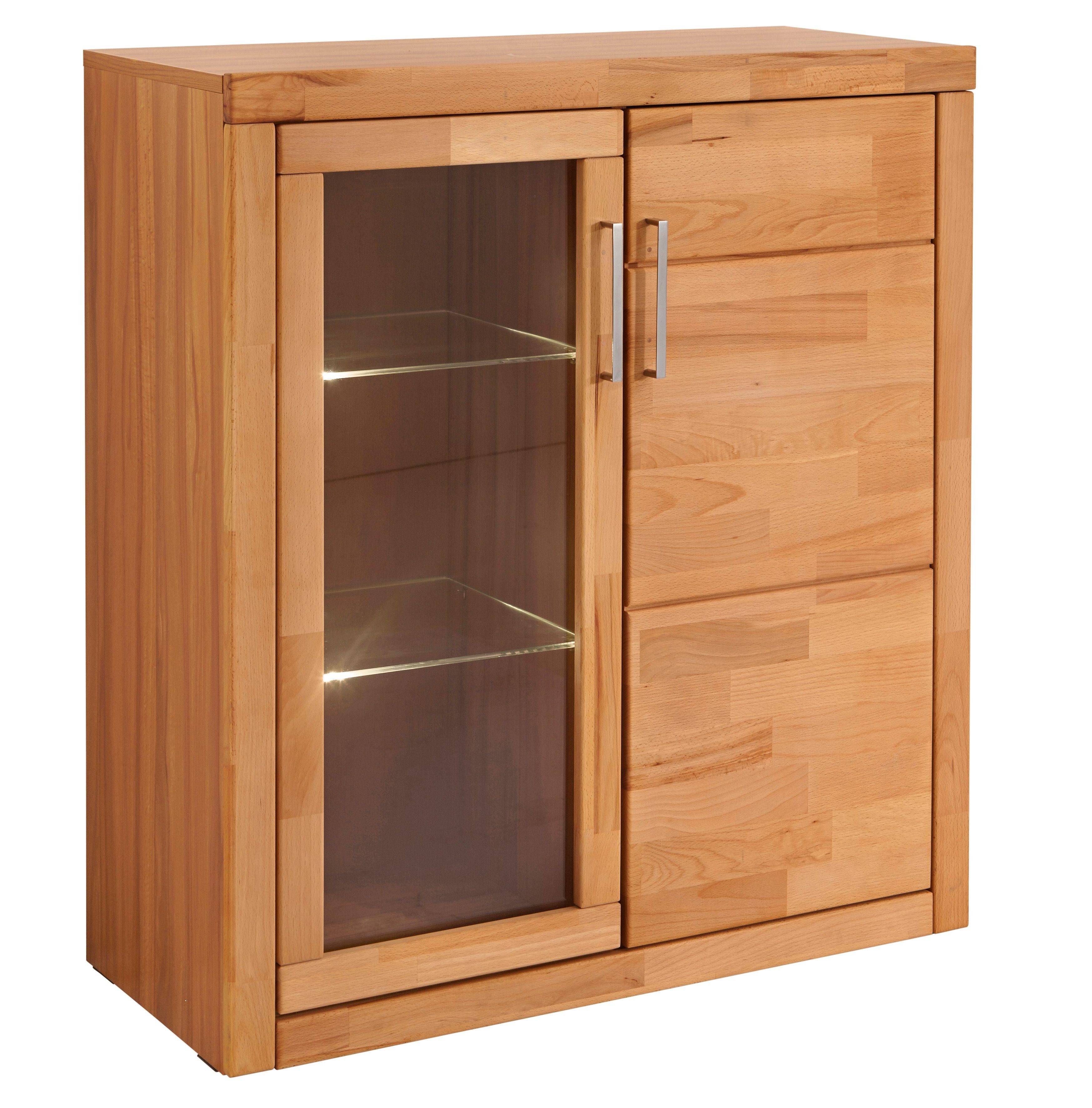 Home affaire Vitrine LOGO75, Einlegeboden verstellbar,1Glastür,1Holztür,Woh günstig online kaufen