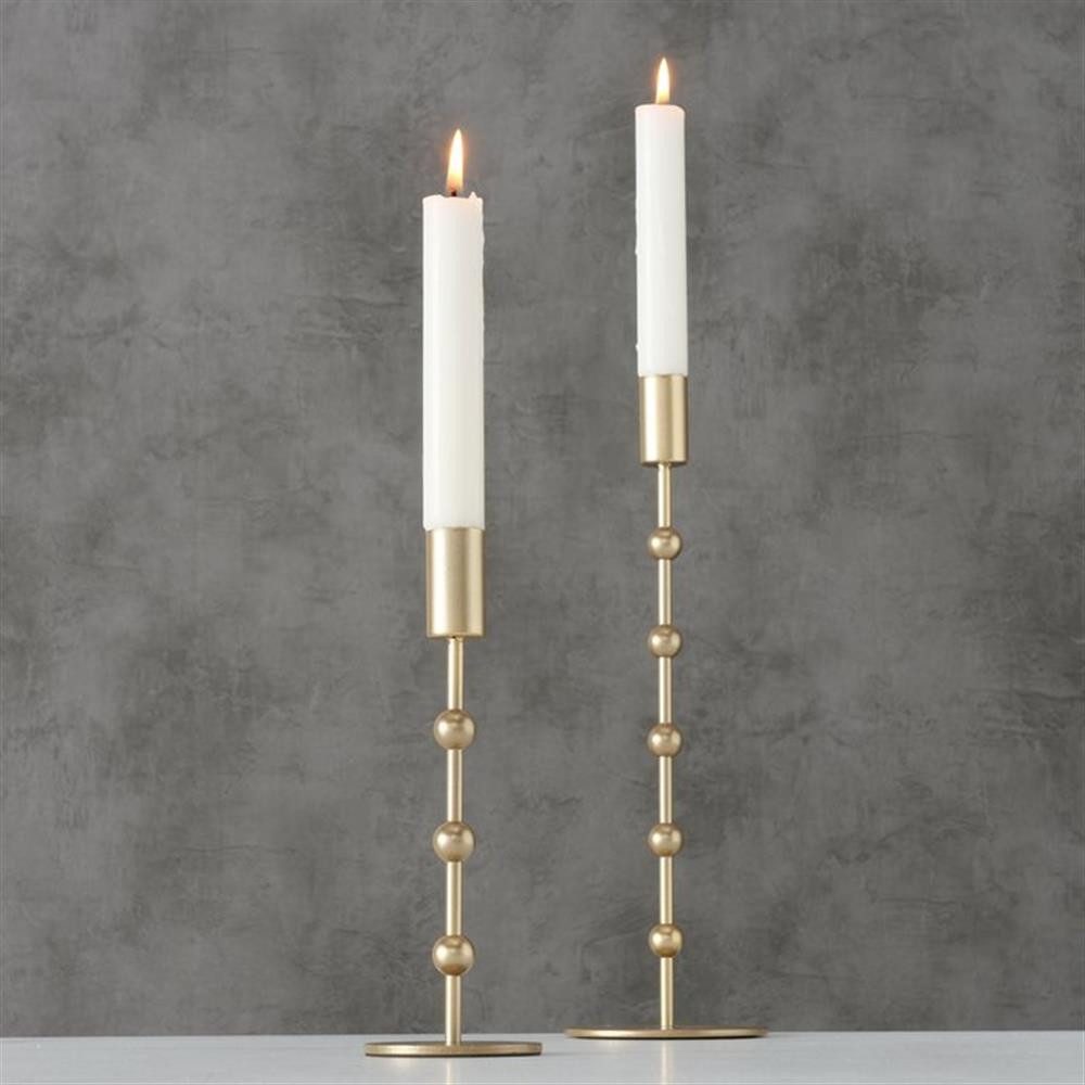 BOLTZE Kerzenleuchter Kerzenleuchter Kimberly 2er Set Metall gold, modern, glänzend, für Stabkerzen geeignet, Tischdeko – Bild 2 von 2